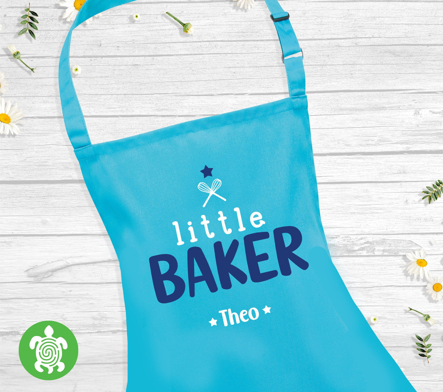 Personalised Kids Baking Apron, Little Baker with Star Mini Chef Kitchen Apron Childs Toddler Party Gift Boy Girl