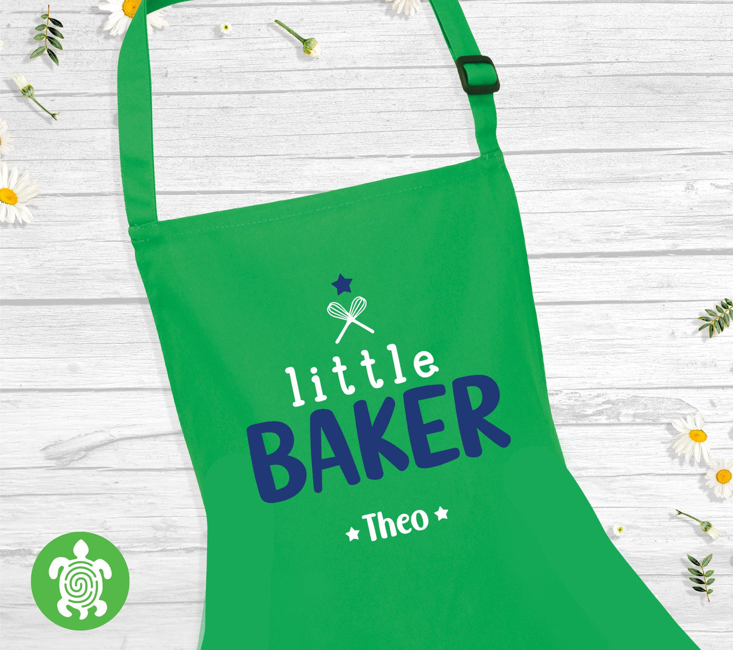 Personalised Kids Baking Apron, Little Baker with Star Mini Chef Kitchen Apron Childs Toddler Party Gift Boy Girl