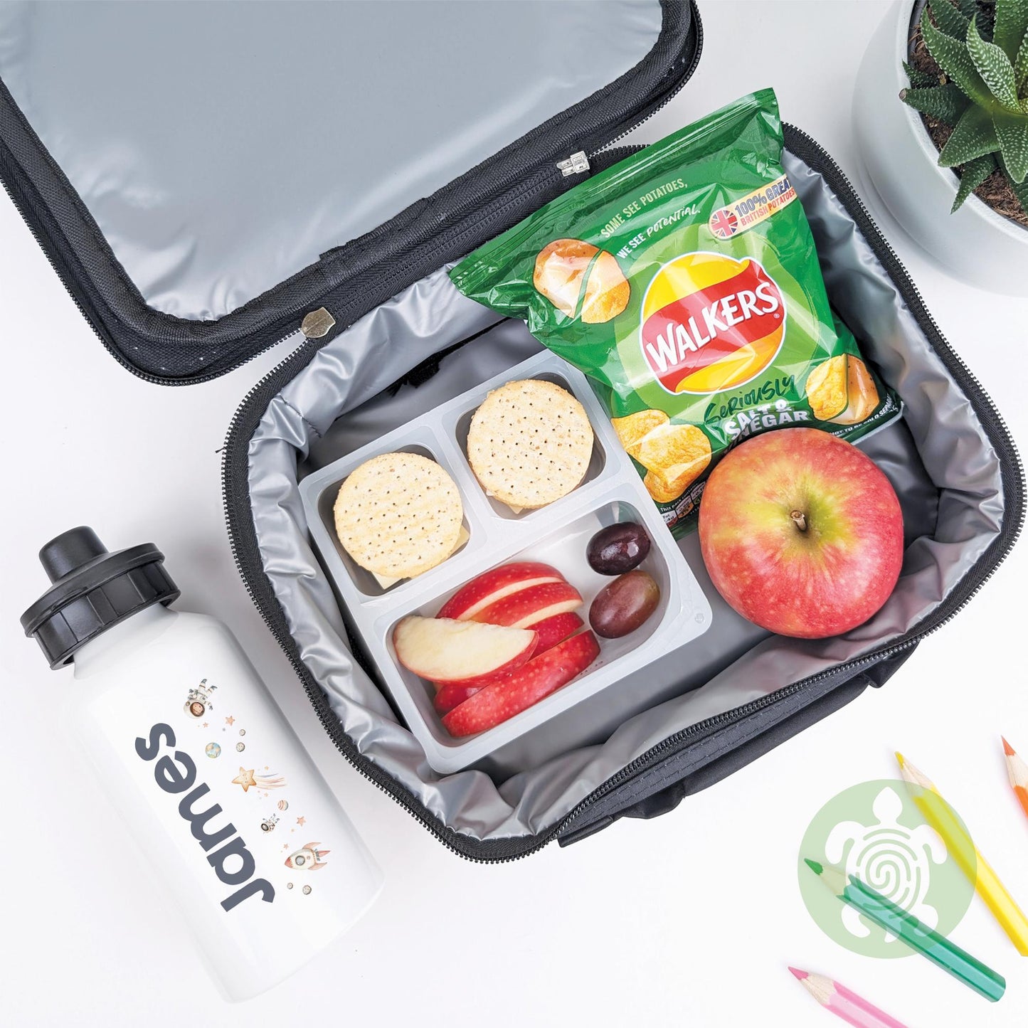 Personalised Spaceman Lunch Bag, Snack Box & Water Bottle Set - Kids Lunch Bag - Boys Lunch Box - Kids Water Bottles - Boys back to school