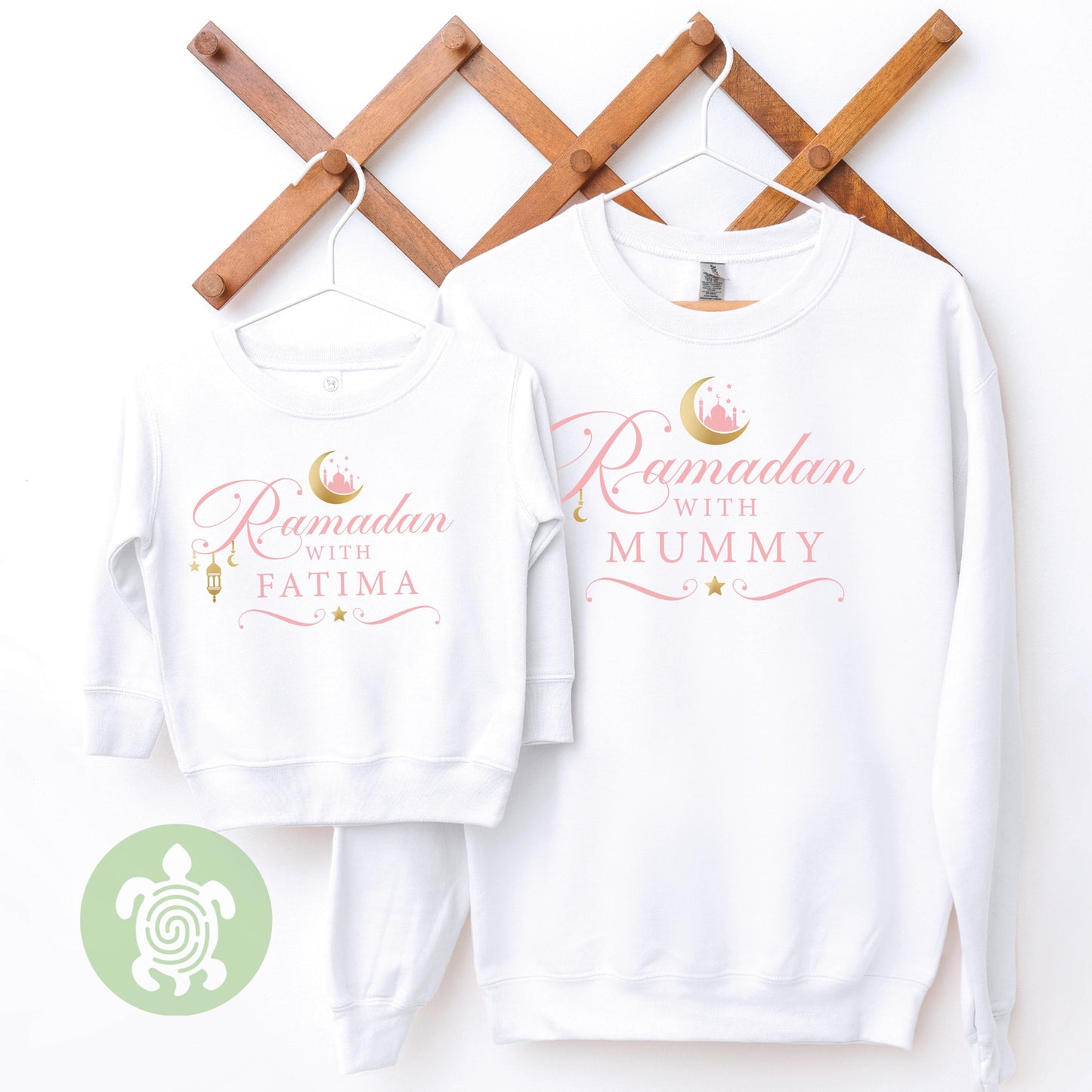 Personalised Ramadan With.. Family Matching T-Shirt Sweatshirt Set, Babygrow, Eid Mubarak, Ramadan Kareem, Matching Celebration Outfits