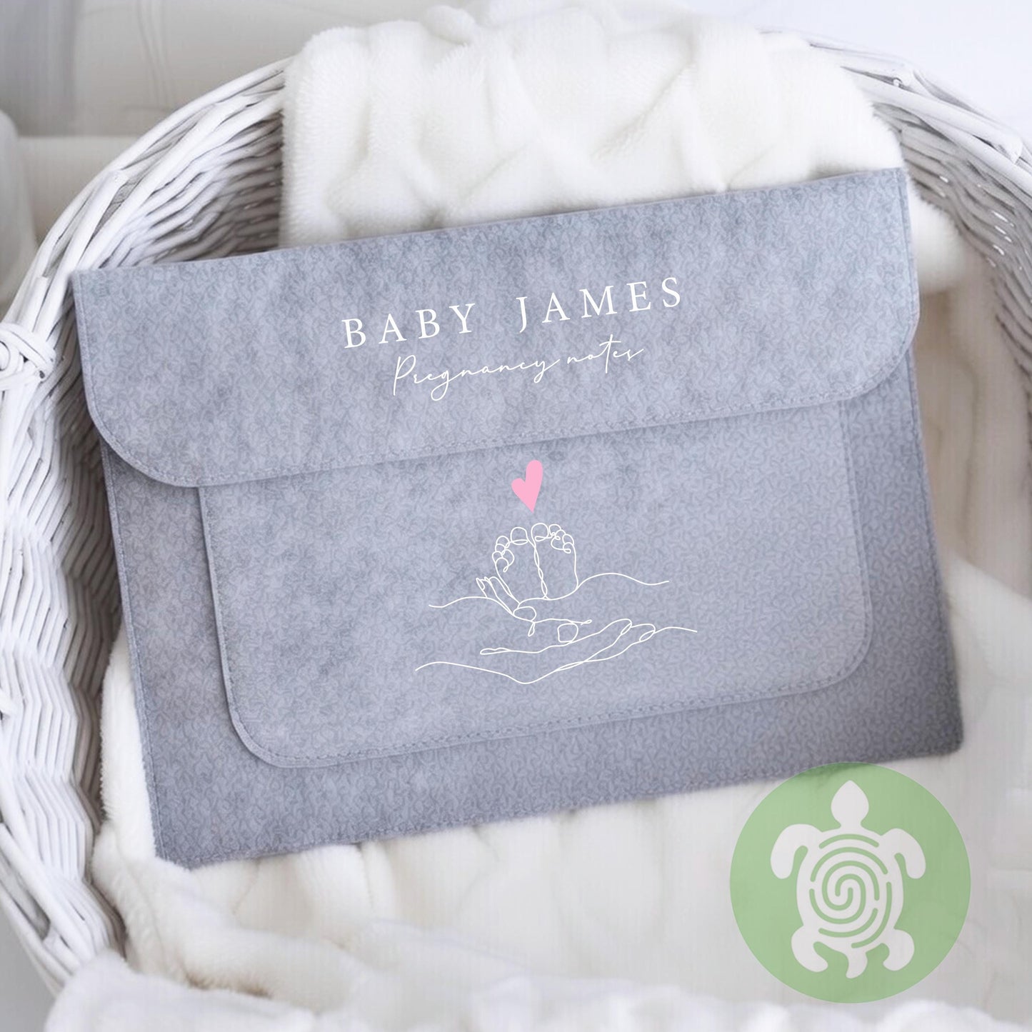 Personalised Mother Holding Baby Colour heart, Maternity Notes Folder, Personalised Red Book Folder, New Baby, Pregnancy Folder