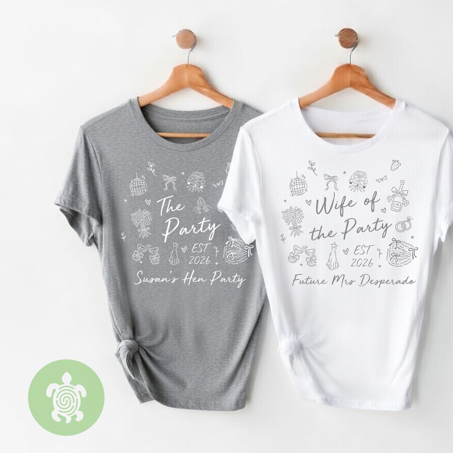 Matching Wife of the Party Hen T-shirts, Hand-drawn Team Bride, Bachelorette Party Tshirts, Bridal Party Top, Bride To Be Tee, Hen Party