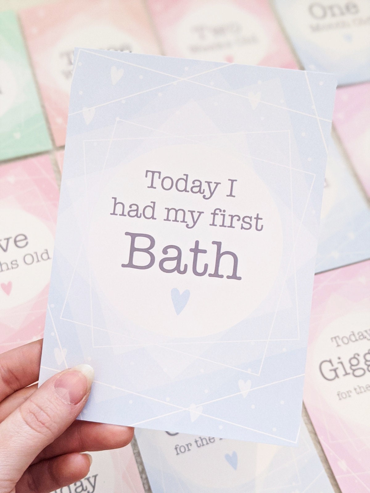 Baby Milestone Cards, Personalised Cover Pastel Colourful, Pregnancy, Baby Shower Gift, New Baby Gift