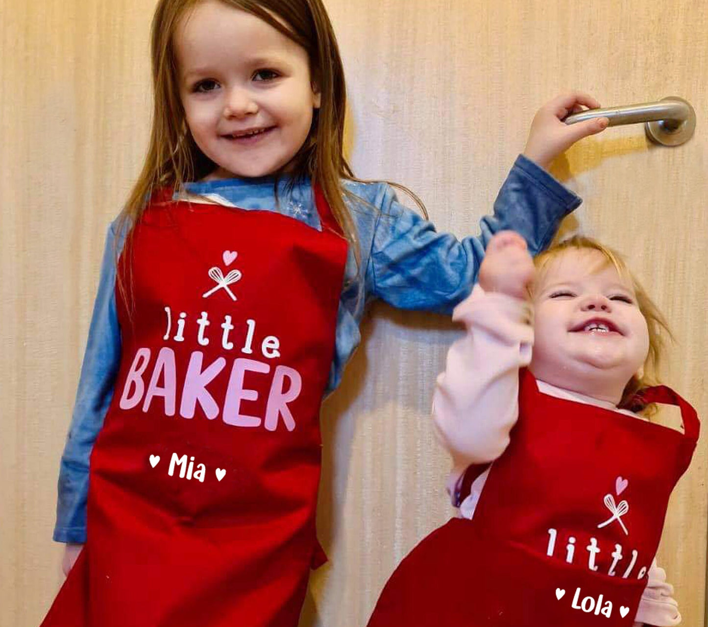 Personalised Kids Baking Apron, Little Baker with Heart Mini Chef Kitchen Apron Childs Toddler Party Gift Girl Boy