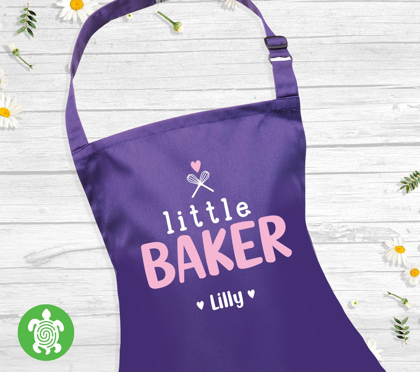 Personalised Kids Baking Apron, Little Baker with Heart Mini Chef Kitchen Apron Childs Toddler Party Gift Girl Boy
