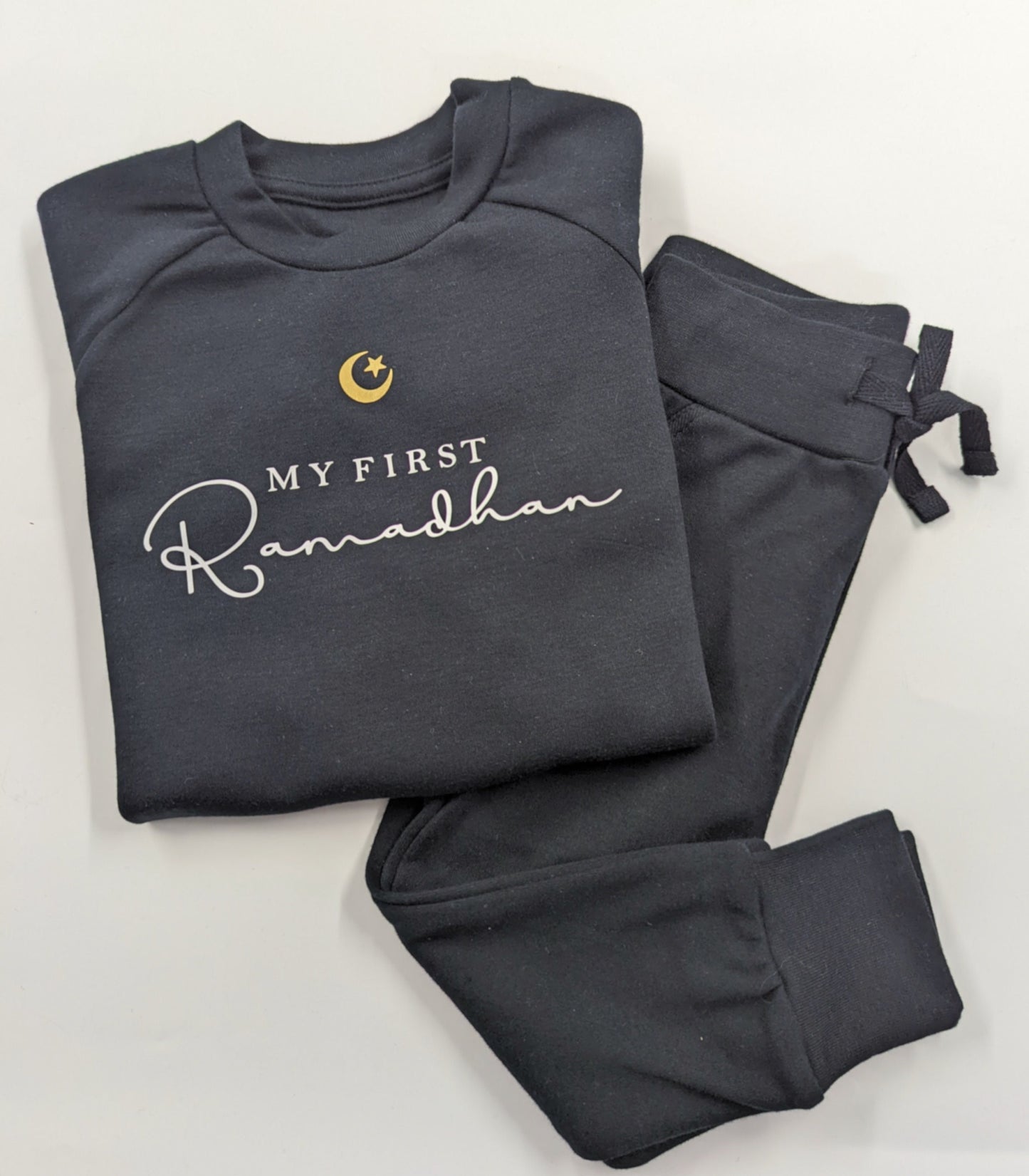 Ramadhan Lounge Set in Black Baby Boy Toddler Loungewear Long Sleeve Top and Leggings with Pockets Ramadan Eid Celebration