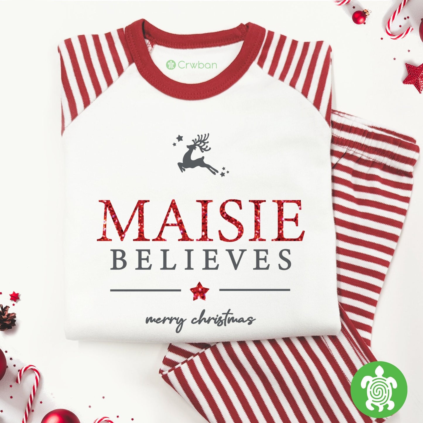 Luxury Believe Christmas Outfit, Festive Pattern, Personalised Clothing Set, Baby first Xmas, Tight-fitting style, Christmas Eve Gift Box