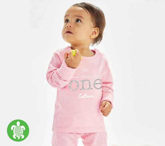 When I Wake Up I'll Be One Two Personalised Kids Outfit, Birthday Morning Set, Custom Name Cotton Clothing Set, Tight-fitting style