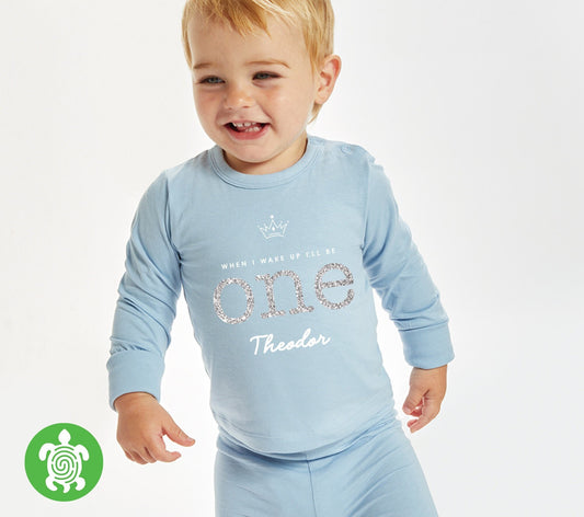 When I Wake Up I'll Be One Two Personalised Kids Outfit, Birthday Morning Set, Custom Name Cotton Clothing Set, Tight-fitting style