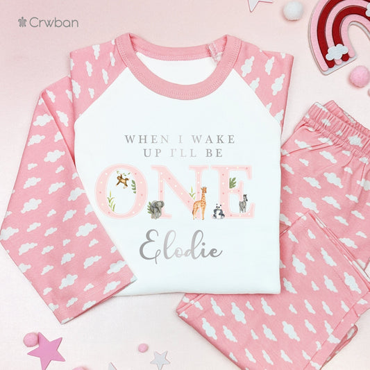 Safari Jungle 1st 2nd 3rd Birthday Personalised Kids Outfit, Birthday Morning Set, Custom Name Cotton Clothing Set, Tight-fitting style