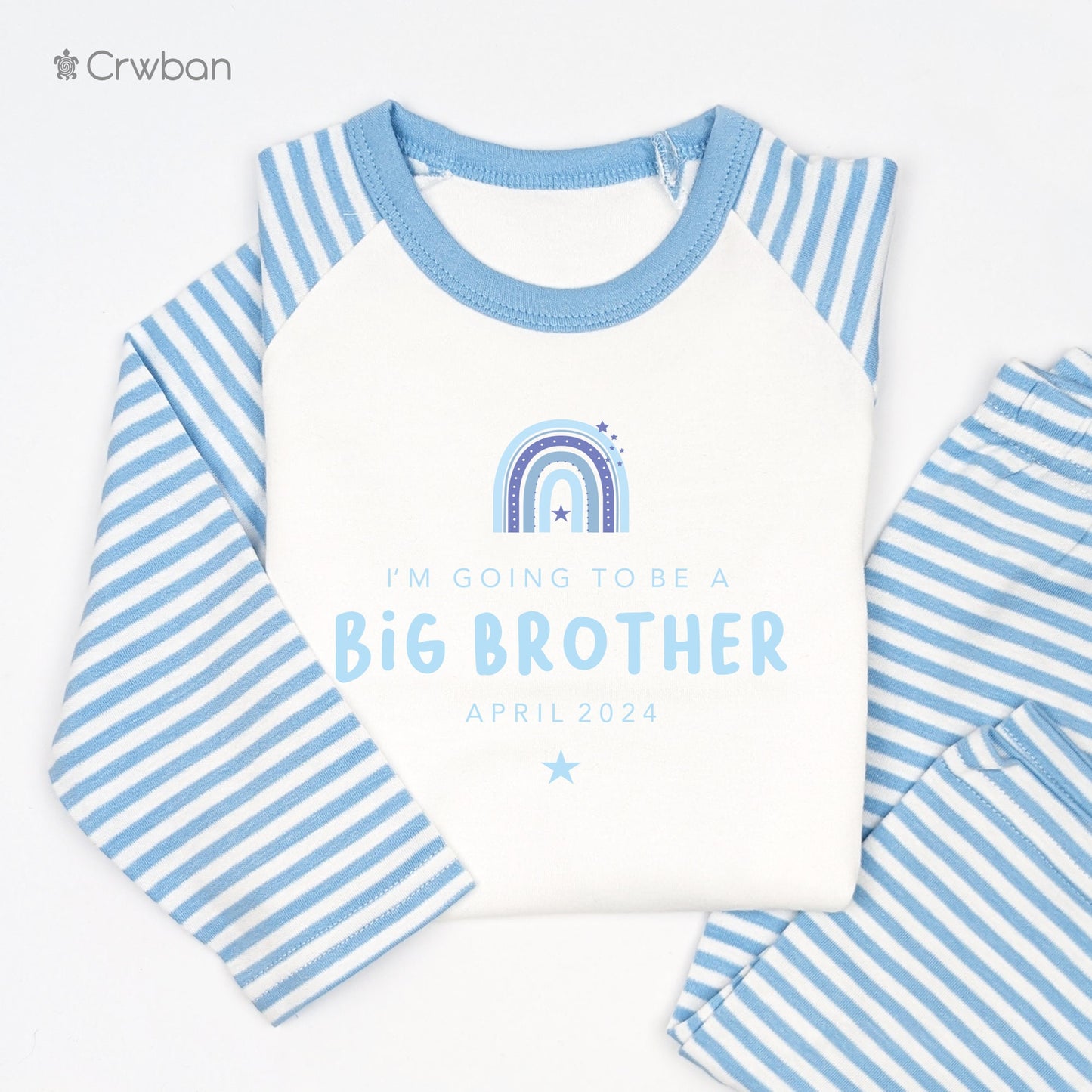 Rainbow Personalised Promoted to Big Brother, Siblings Gift, Kids Outfit Set, Baby Announcement, Tight-fitting style