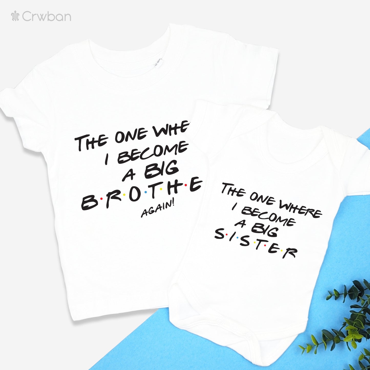 The One Where I Become A Big Sister Brother Again Baby Announcement White T-shirt Babygrow TV Series Themed