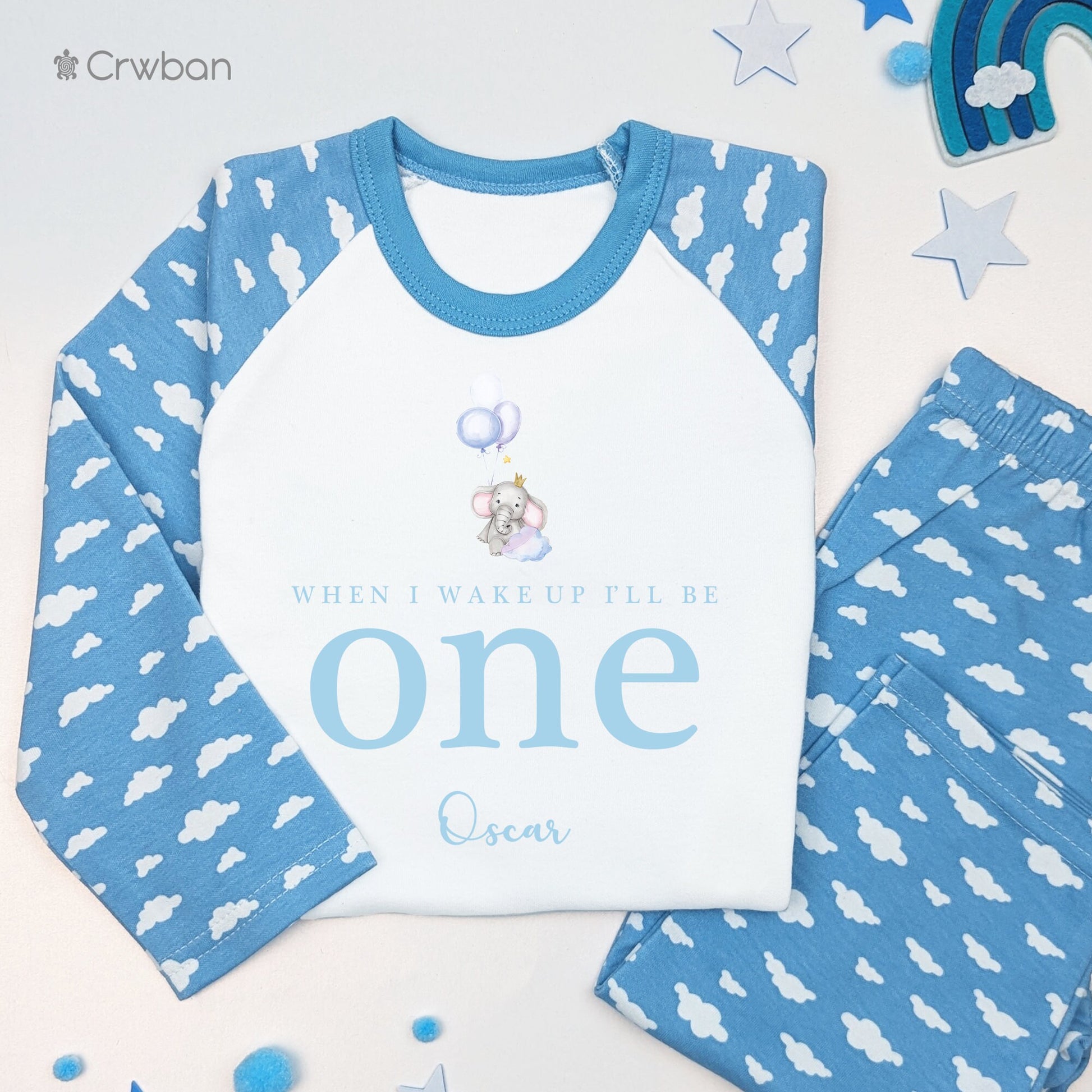 Elephant Balloons 1st 2nd 3rd Birthday Personalised Kids Outfit, Birthday Morning Set, Custom Name Cotton Clothing Set, Tight-fitting style