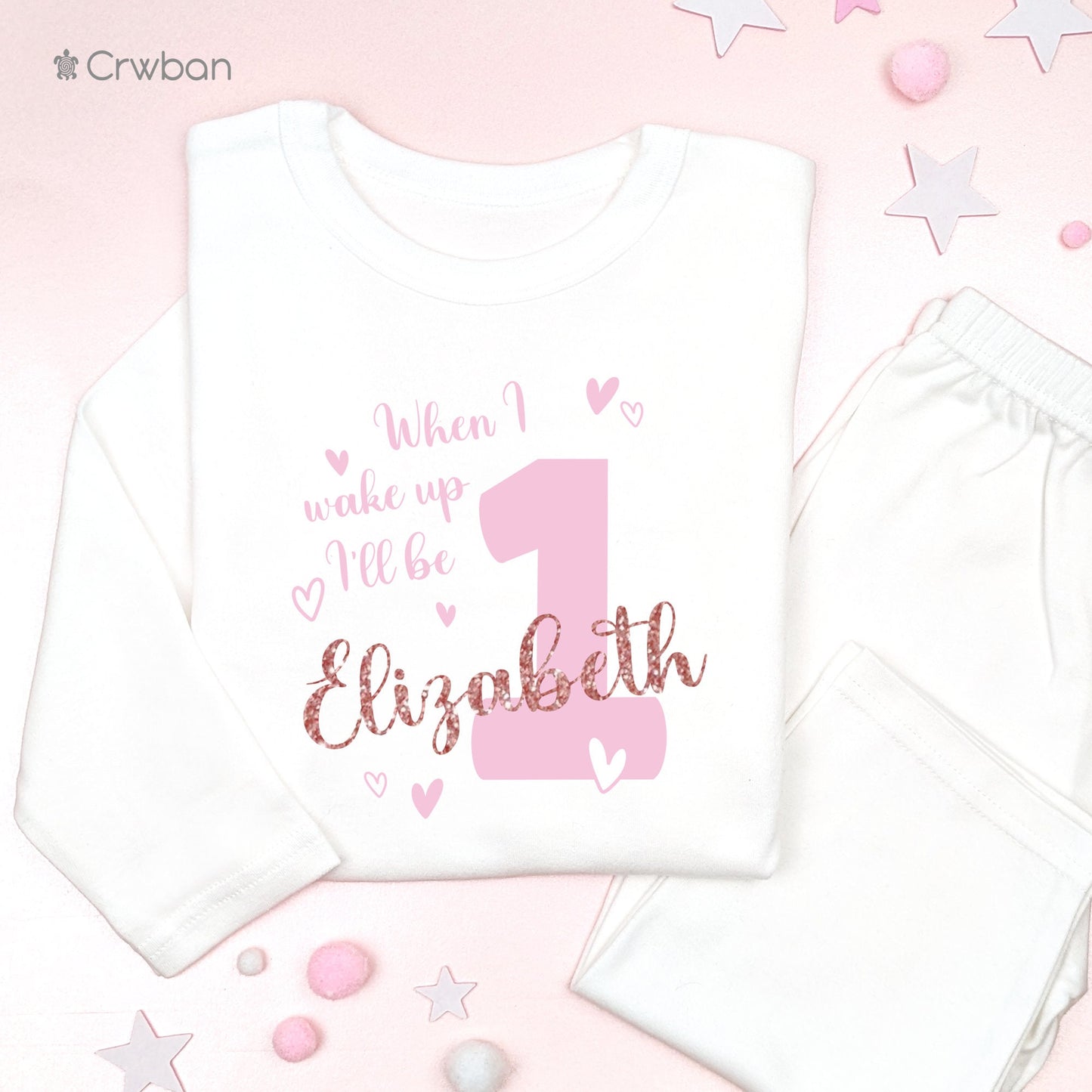 Girls When I Wake Up I'll Be Any Age Personalised Kids Outfit, Birthday Morning Set, Custom Name Cotton Clothing Set, Tight-fitting style