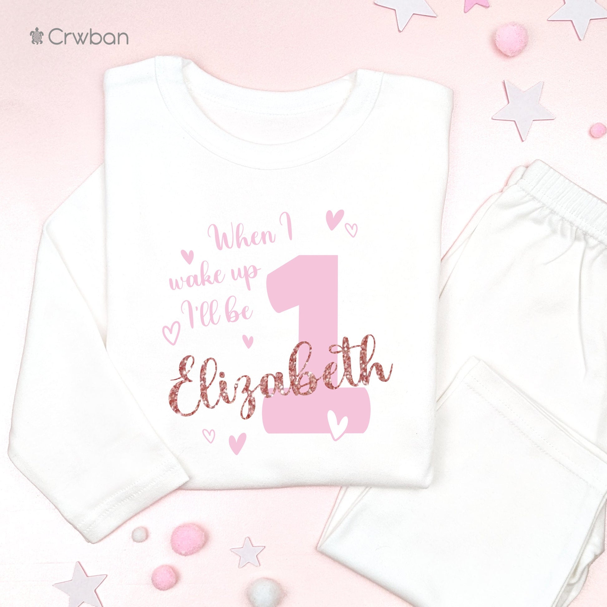 Girls When I Wake Up I'll Be Any Age Personalised Kids Outfit, Birthday Morning Set, Custom Name Cotton Clothing Set, Tight-fitting style