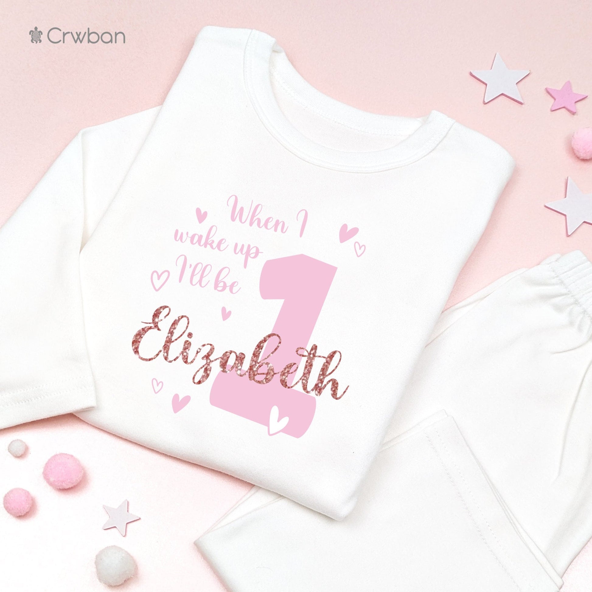 Girls When I Wake Up I'll Be Any Age Personalised Kids Outfit, Birthday Morning Set, Custom Name Cotton Clothing Set, Tight-fitting style