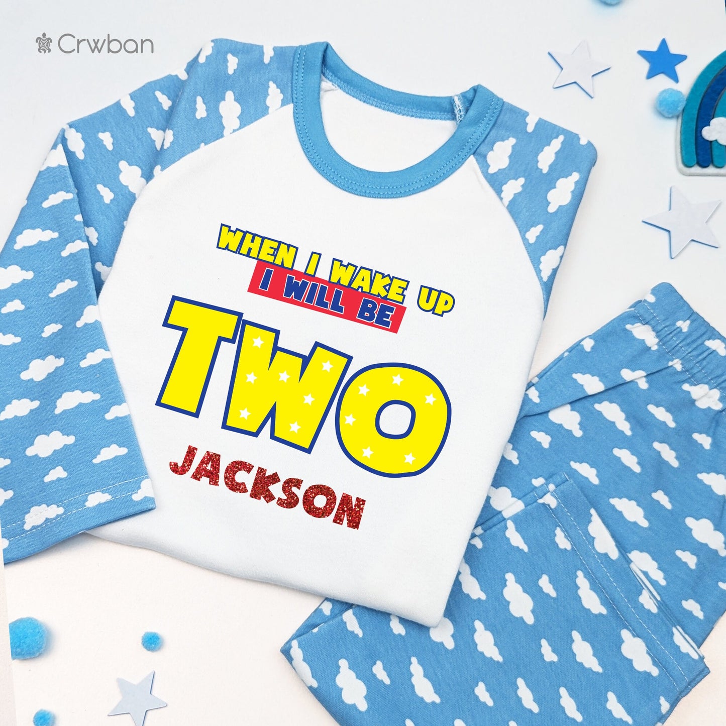 Toy Themed Personalised Any Age Birthday Pyjamas When I Wake Up I'll Be One Birthday Gift Boy Girl Toddler Movie Inspired Any Age