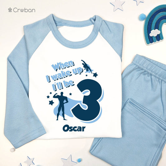Superhero Any Age Birthday Personalised When I wake Up Kids Outfit, Morning Set, Custom Name Cotton Clothing Set, Tight-fitting style