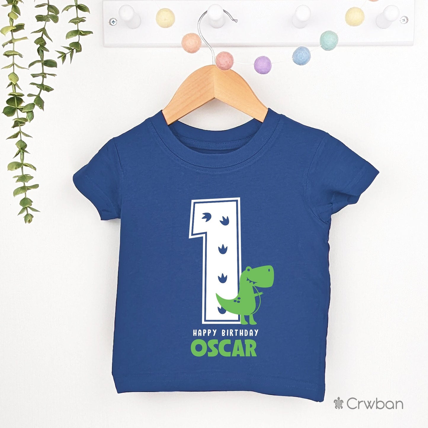 Birthday Dinosaur Party T-shirt, 1st 2nd 3rd Birthday Personalised design Happy Birthday Boy Kids Childs Navy T-shirt Tee