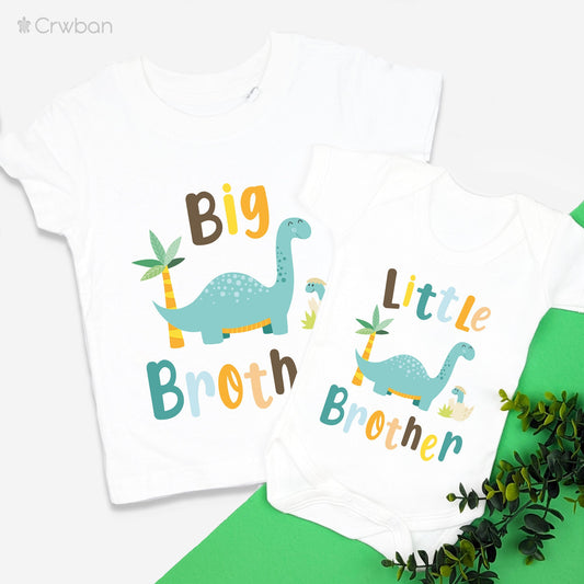 Biggest, Big and Little Brother Sister Announcement Dinosaur T-Shirts and Bodysuits gift