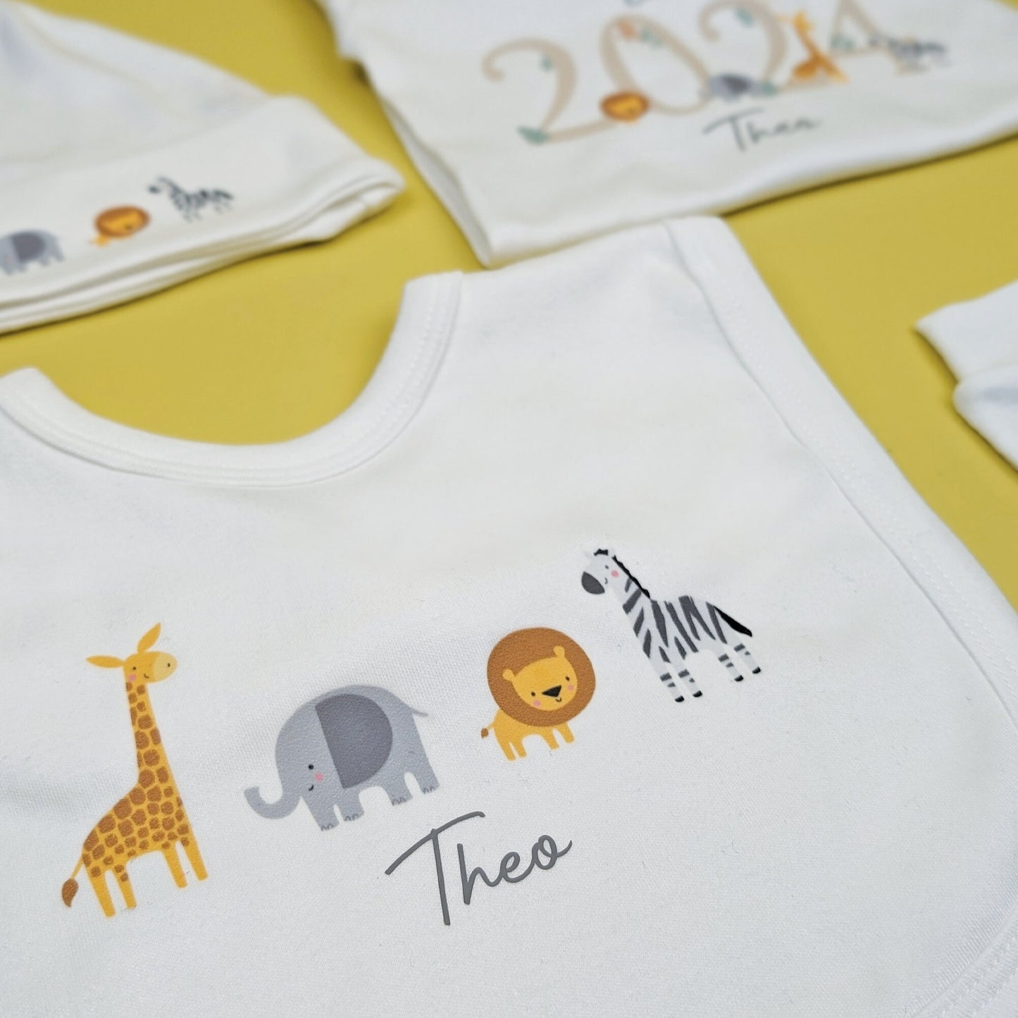 Essential Safari Neutral Baby Gift Set | Baby Shower Gift | Baby Sleepsuit | Baby Gift | Newborn Girl Boy | New Baby Gift | Newborn Baby