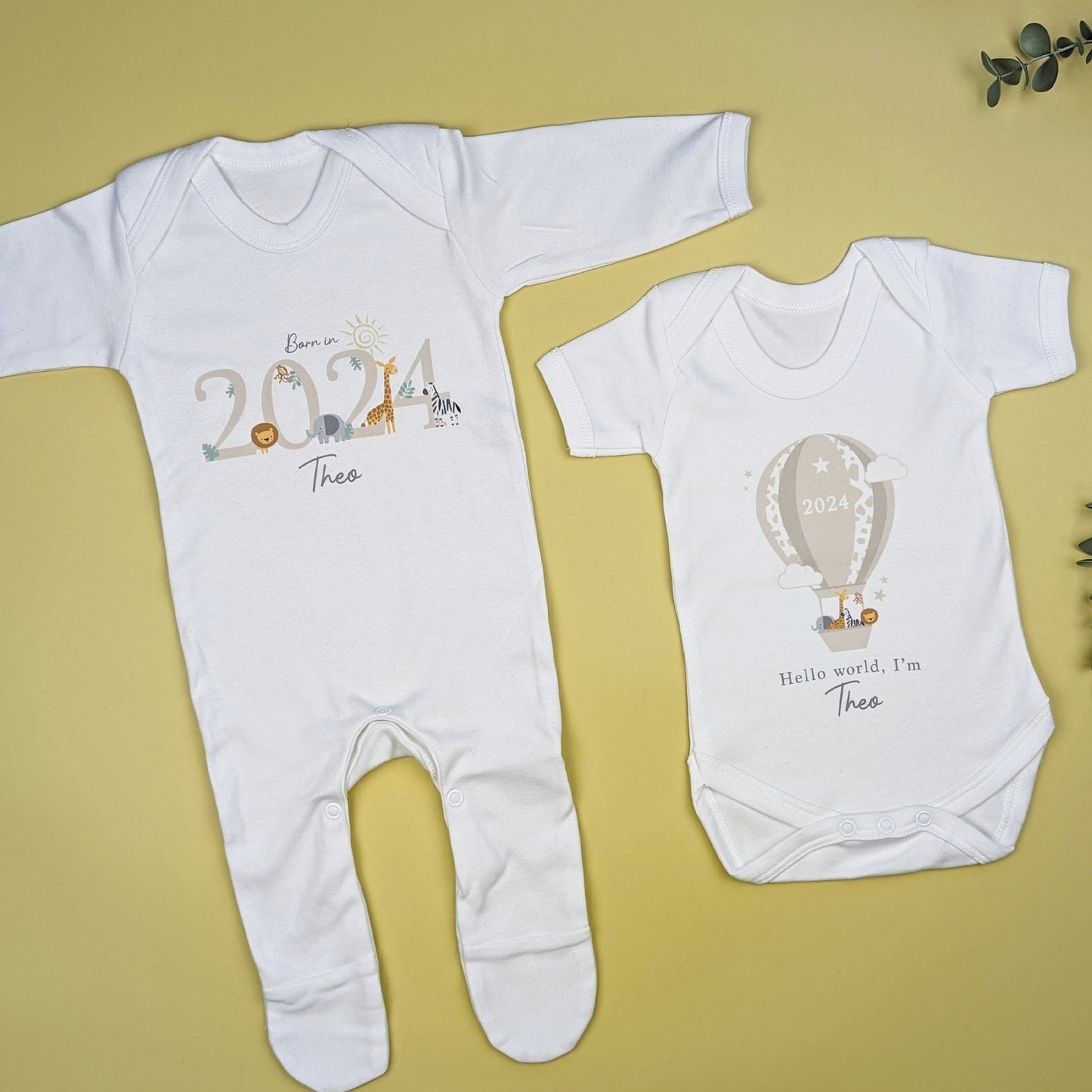 Luxury Giraffe Safari Neutral Baby Gift Set| Baby Shower Gift | Baby Sleepsuit | Baby Gift | Newborn Girl Boy | New Baby Gift | Newborn Baby