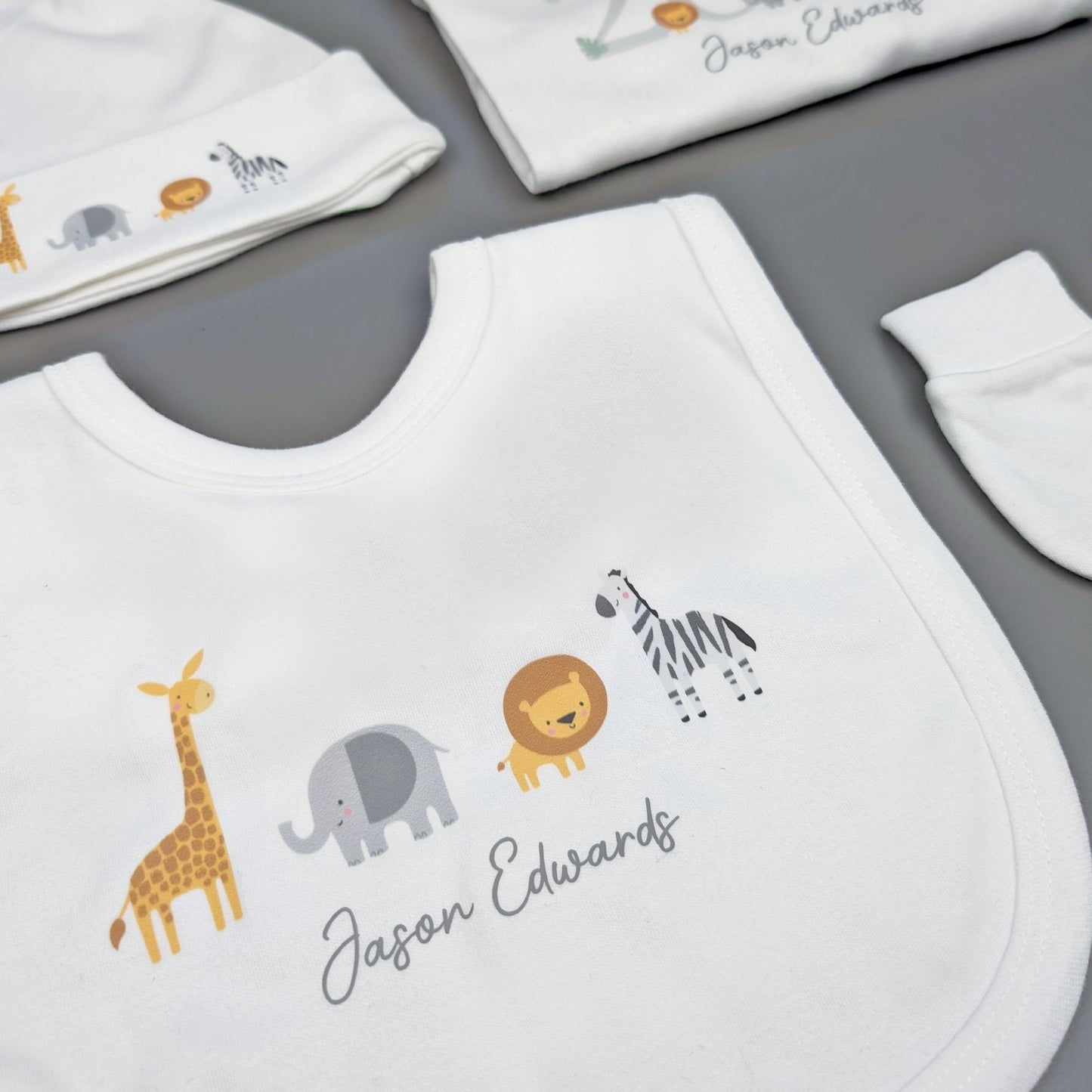 Essential Grey Safari Baby Gift Set | Baby Shower Gift | Baby Sleepsuit | Baby Gift | Newborn Girl Boy | New Baby Gift | Newborn Baby