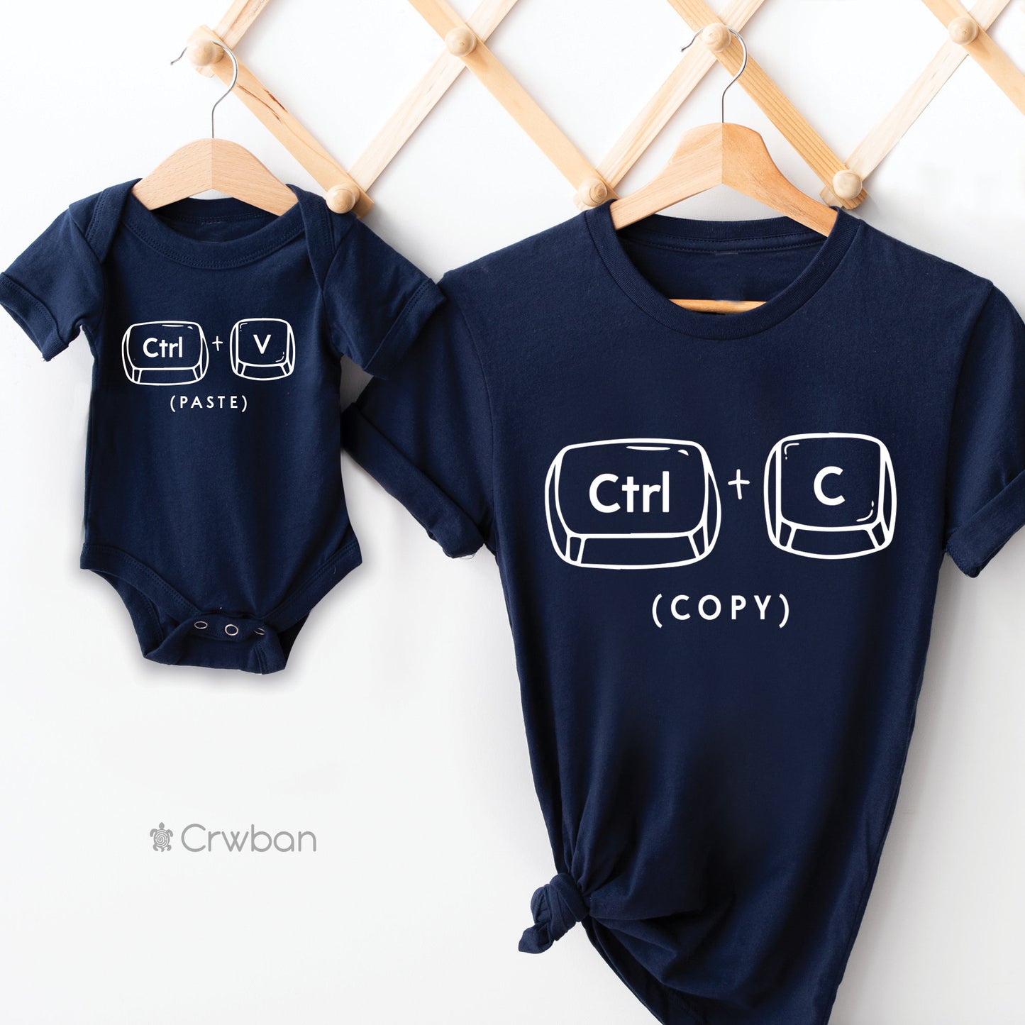 Matching Copy & Paste Colour T-shirt, Father's Day Gift, Matching Babygrow Children's Top Gift Set, New Baby Gift
