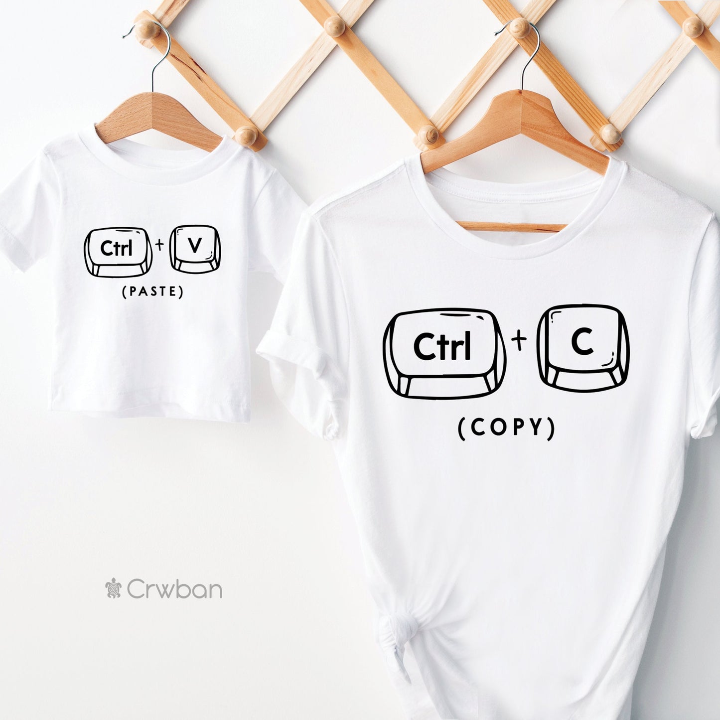 Matching Copy & Paste Colour T-shirt, Father's Day Gift, Matching Babygrow Children's Top Gift Set, New Baby Gift