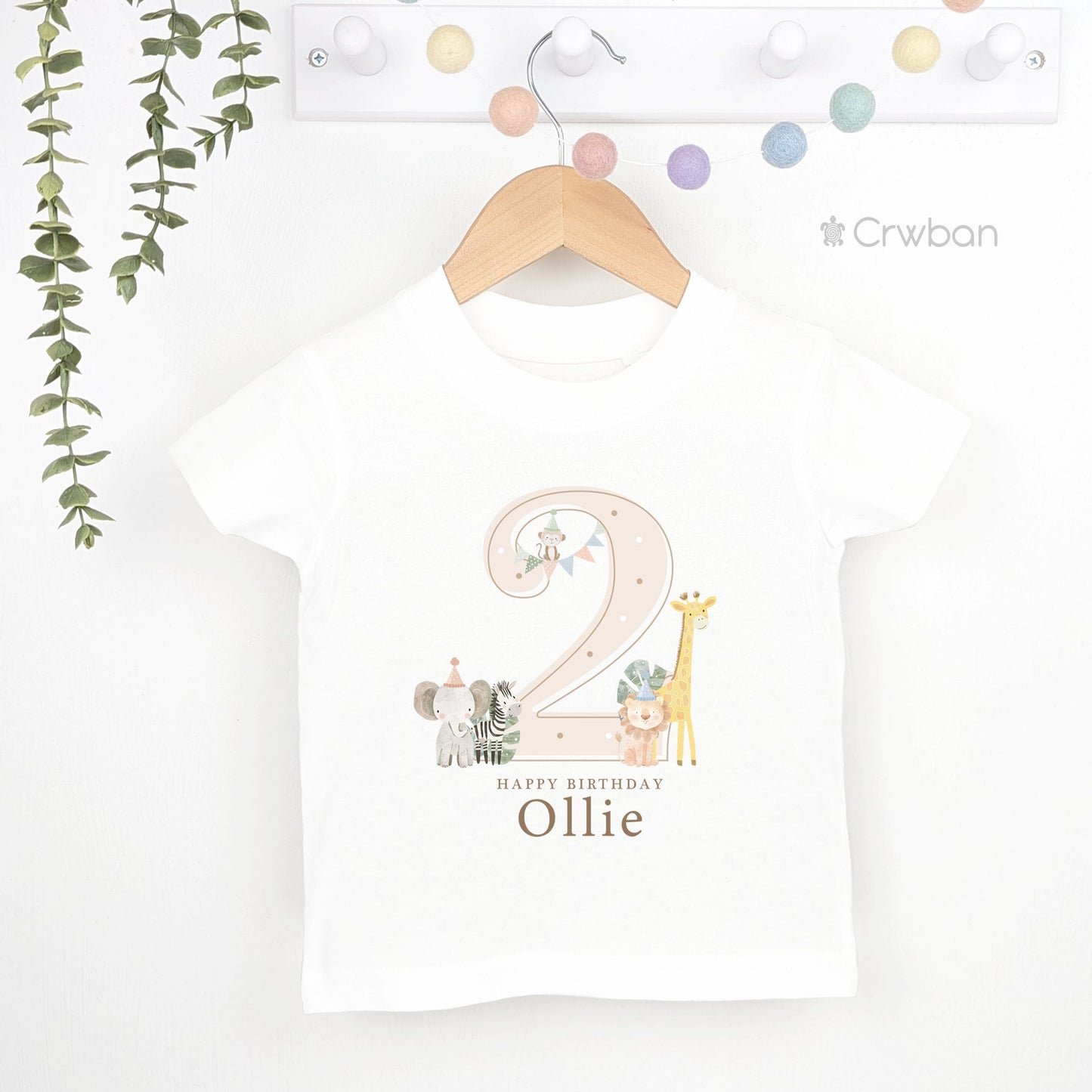 Safari Neutral Shadow Happy Birthday Party T-shirt Top, Personalised 1st 2nd 3rd Birthday design, Birthday Outfit, First Second Birthday Tee