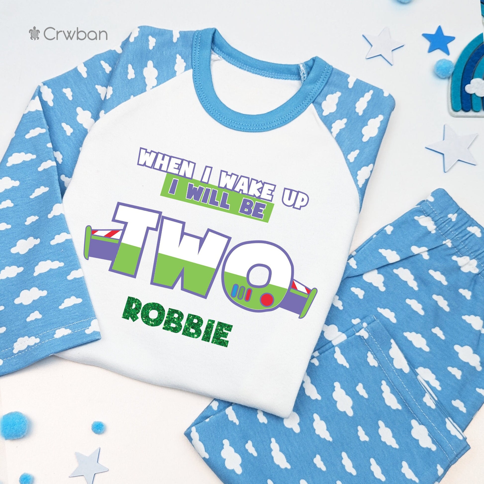 Space Toy Theme Any Age Personalised Kids Outfit, Birthday Morning Set, Custom Name Cotton Clothing Set, Tight-fitting style, Movie Inspired