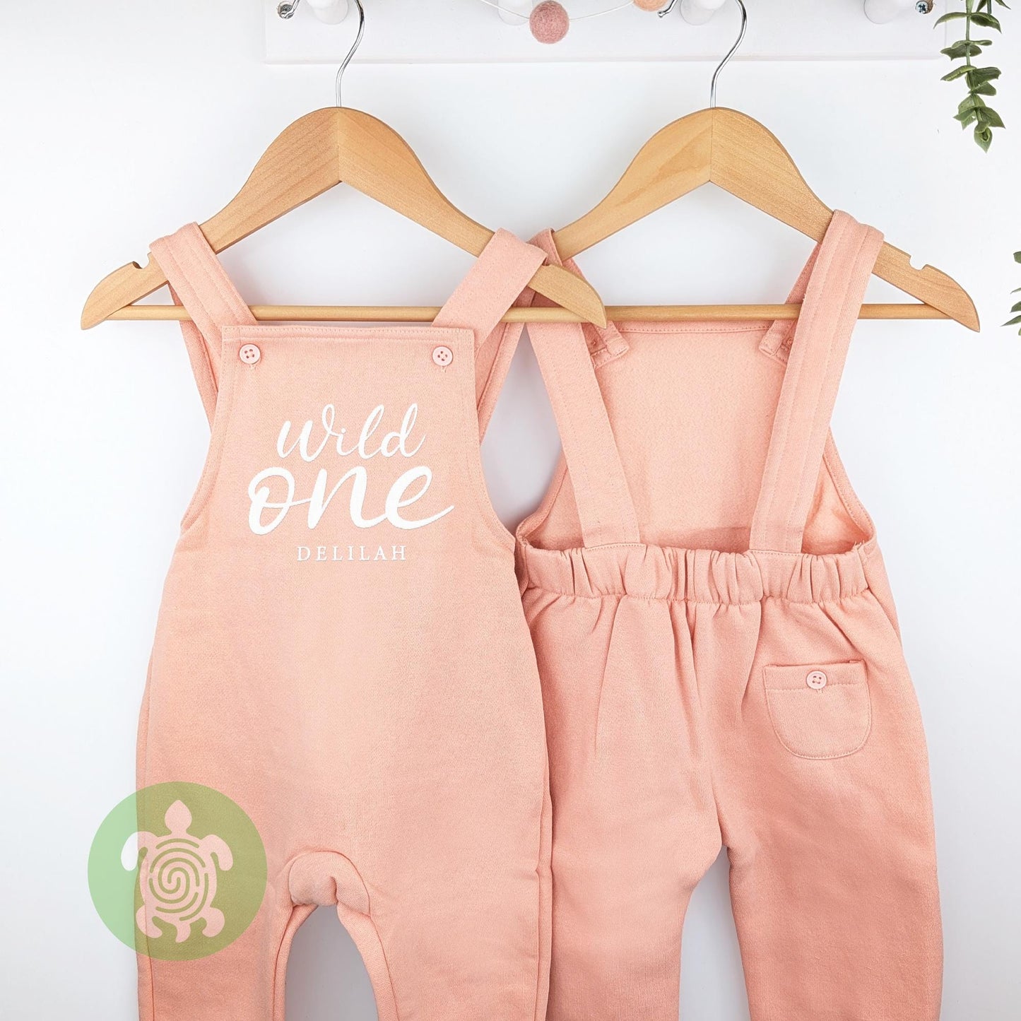 Wild One Personalised Embroidered Birthday Dusty Pink Fleece Dungarees, 1st Party Outfit, Childs Clothing, Birthday Outfit