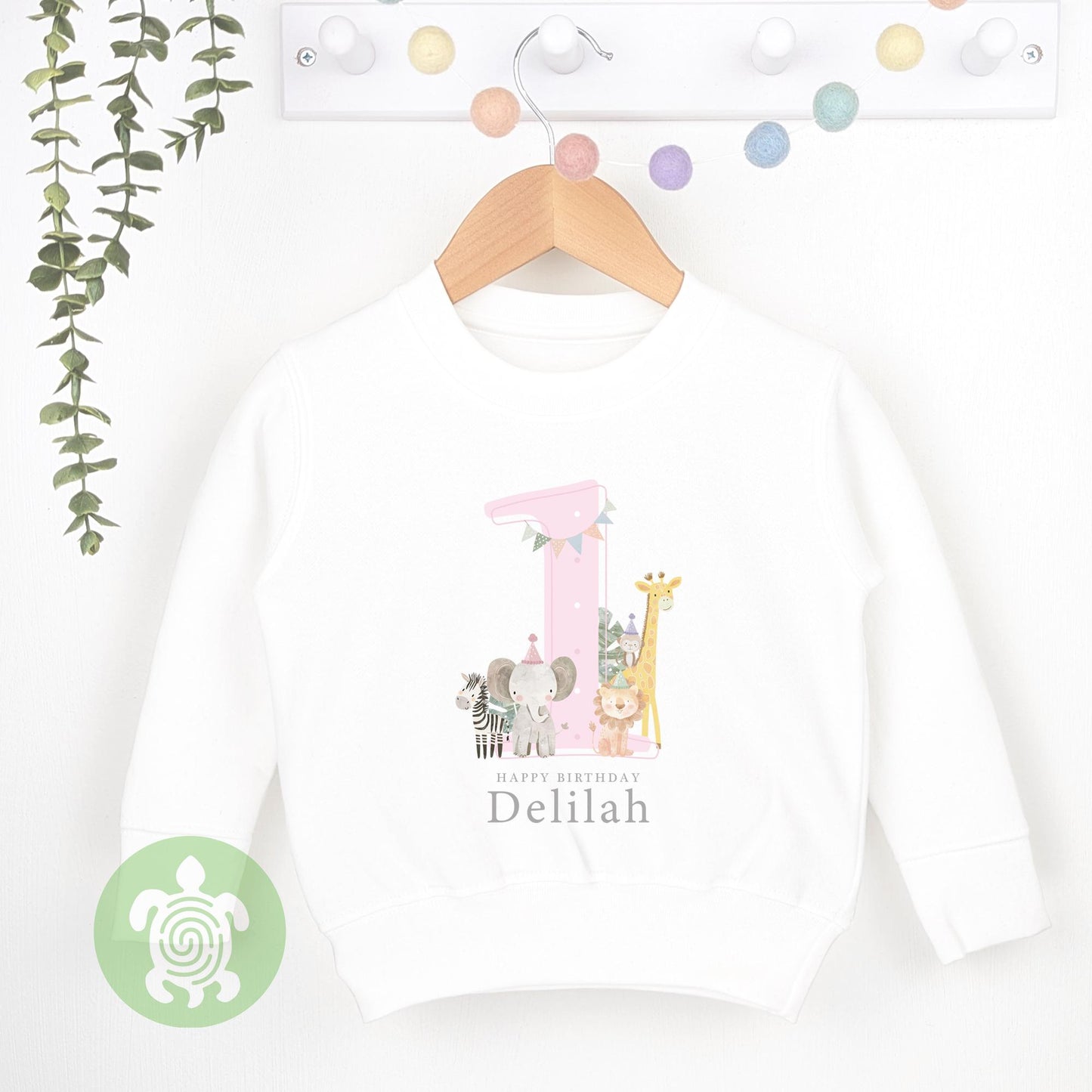 Safari Pink Shadow Happy Birthday Party T-shirt Top, Personalised 1st 2nd 3rd Birthday design, Birthday Outfit, First Second Birthday Tee