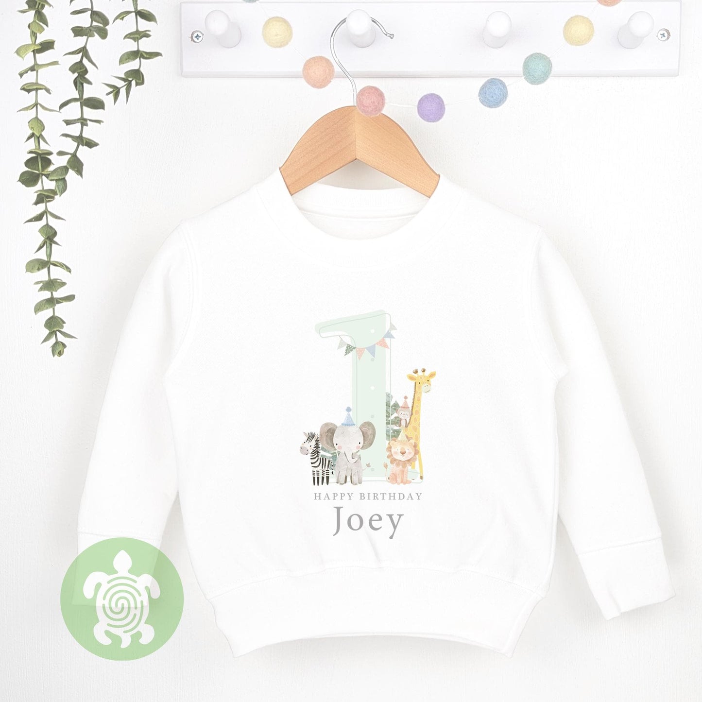 Safari Green Shadow Happy Birthday Party T-shirt Top, Personalised 1st 2nd 3rd Birthday design, Birthday Outfit, First Second Birthday Tee