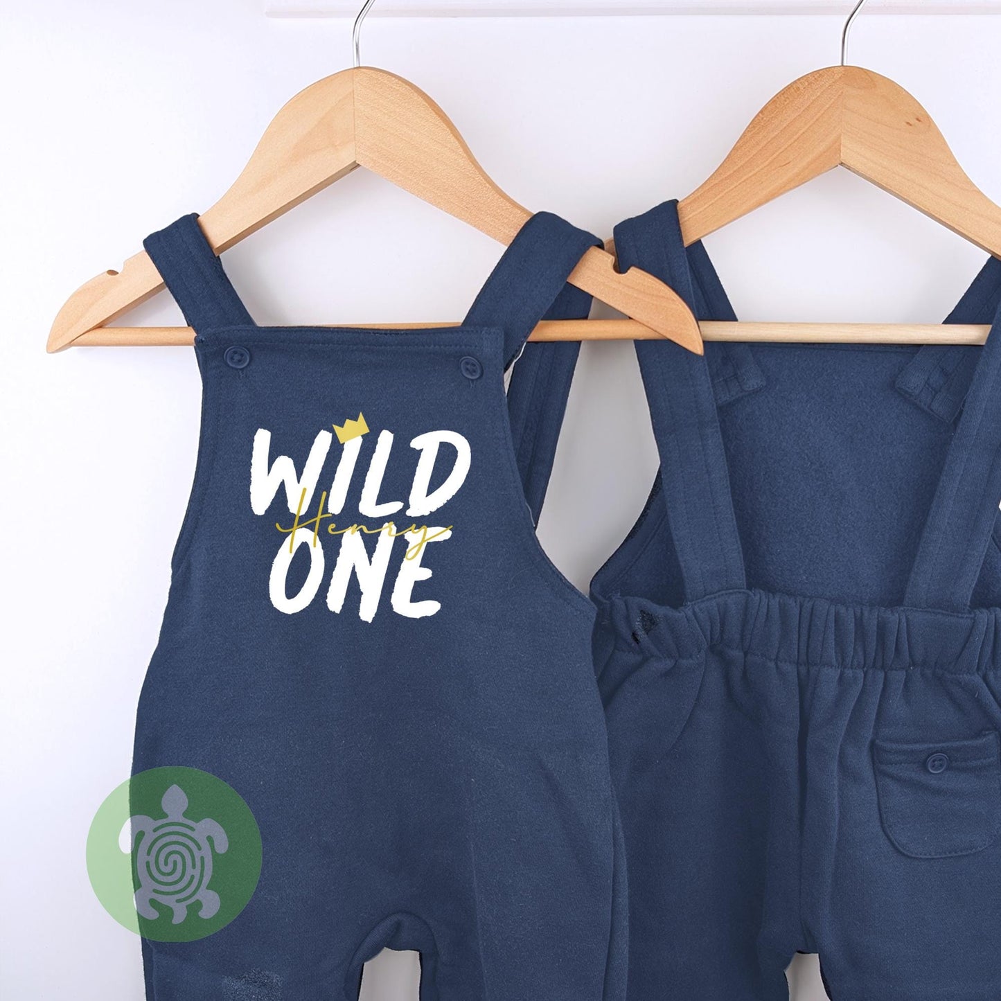 Personalised Wild One Fleece Dungarees, Children's Party Outfit, with Metallic gold Print, Toddler Outfit, Birthday Overalls, 1st Birthday