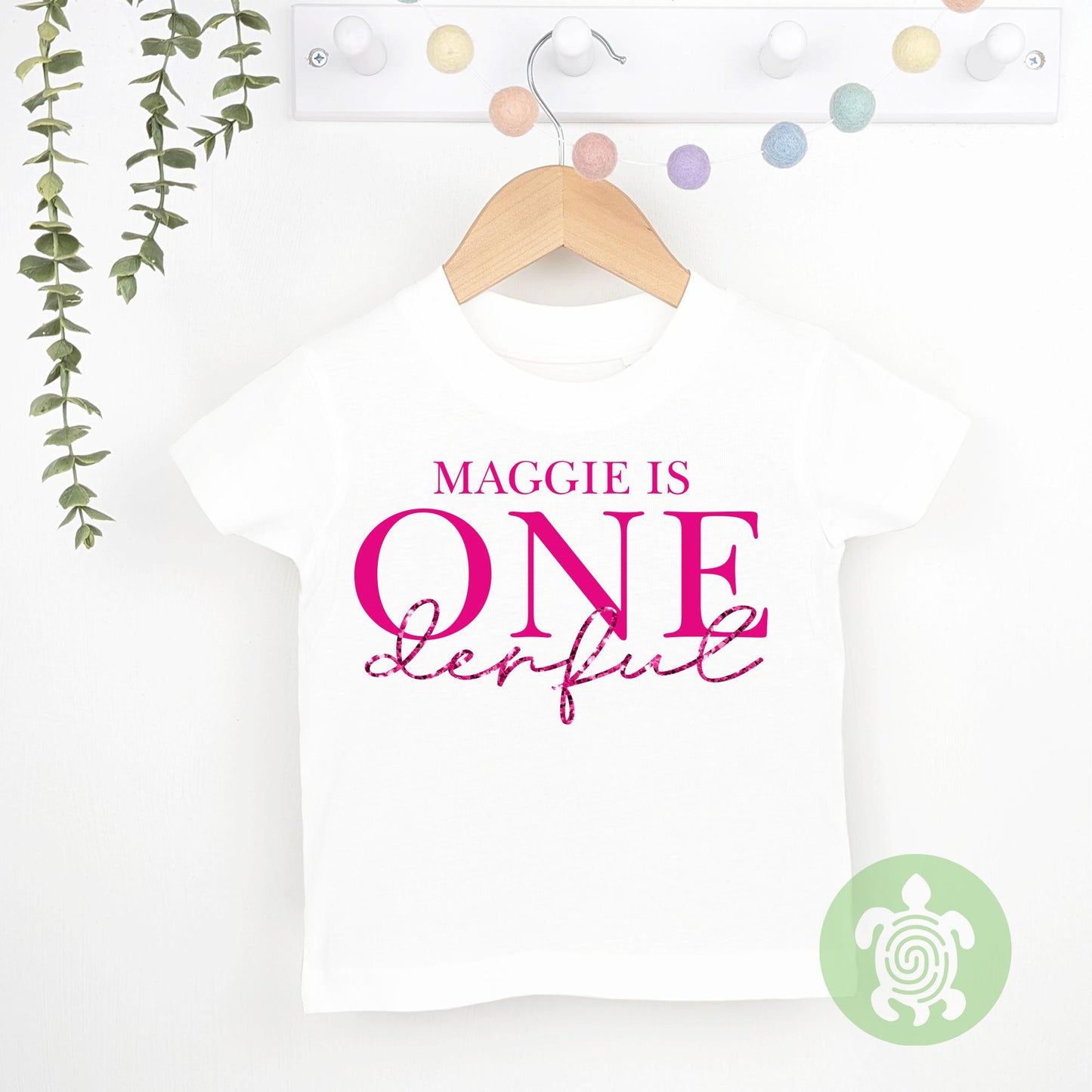 Personalised One-derful Girls birthday T-shirt, Sweatshirt, 1st Birthday Design with Glitter Print Party, Party Outfit, Children's T-shirt
