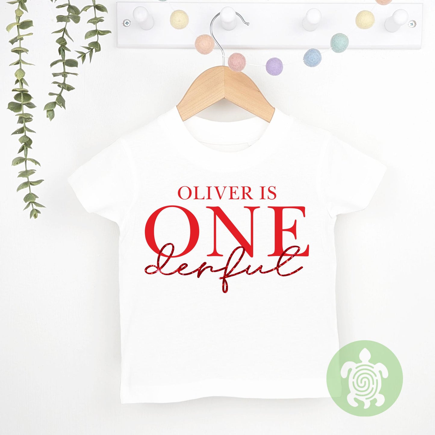 Personalised One-derful Boys birthday T-shirt, Sweatshirt, 1st Birthday Design with Glitter Print Party, Party Outfit, Children's T-shirt