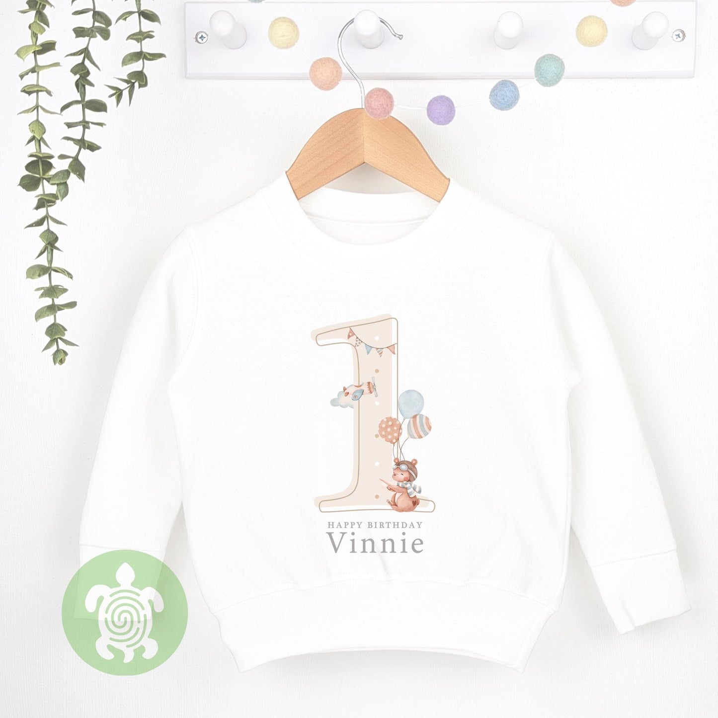 Personalised Airplane Teddy Shadow Birthday Any Age, 1st Birthday Party, Birthday T-shirt, Baby Vest, Childs Jumper, Birthday outfit