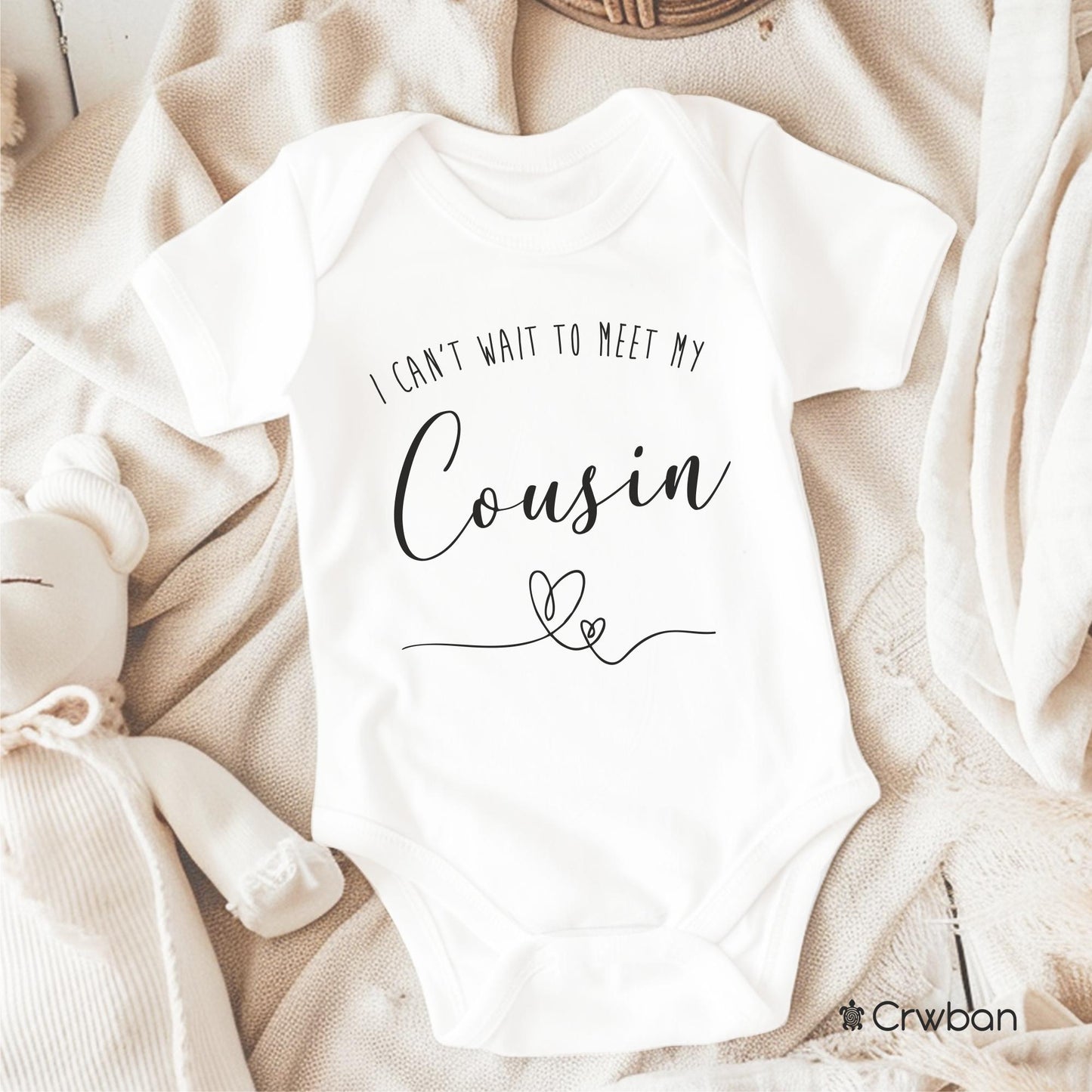I Can't Wait To Meet My Daddy Nanny Auntie Uncle Sister Brother Pregnancy Announcement Unisex White Babygrow Bodysuit Gift Baby Shower