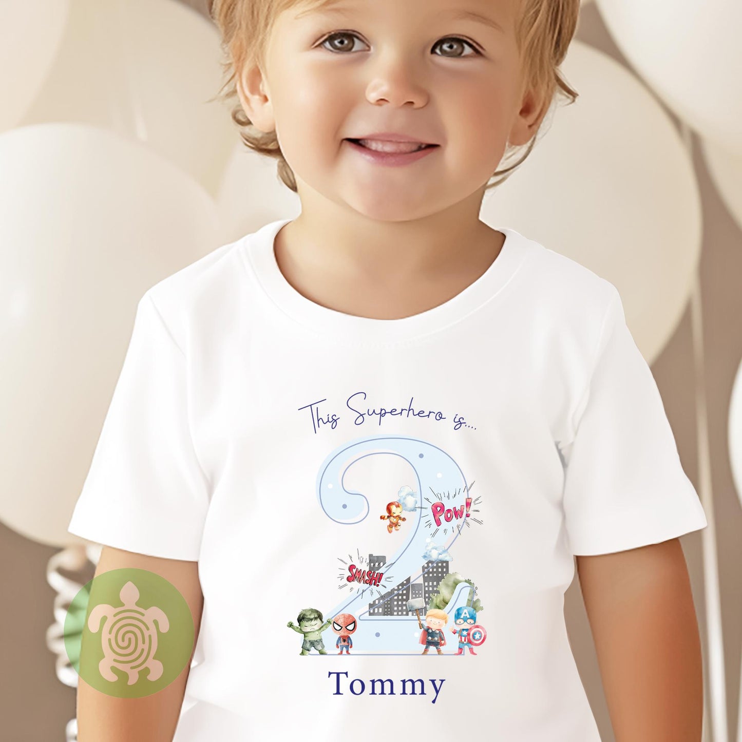 This Superhero is Any Age, 1st Birthday Party Sweatshirt, Personalised First Second Birthday design, Childs Jumper. Superhero T-Shirt