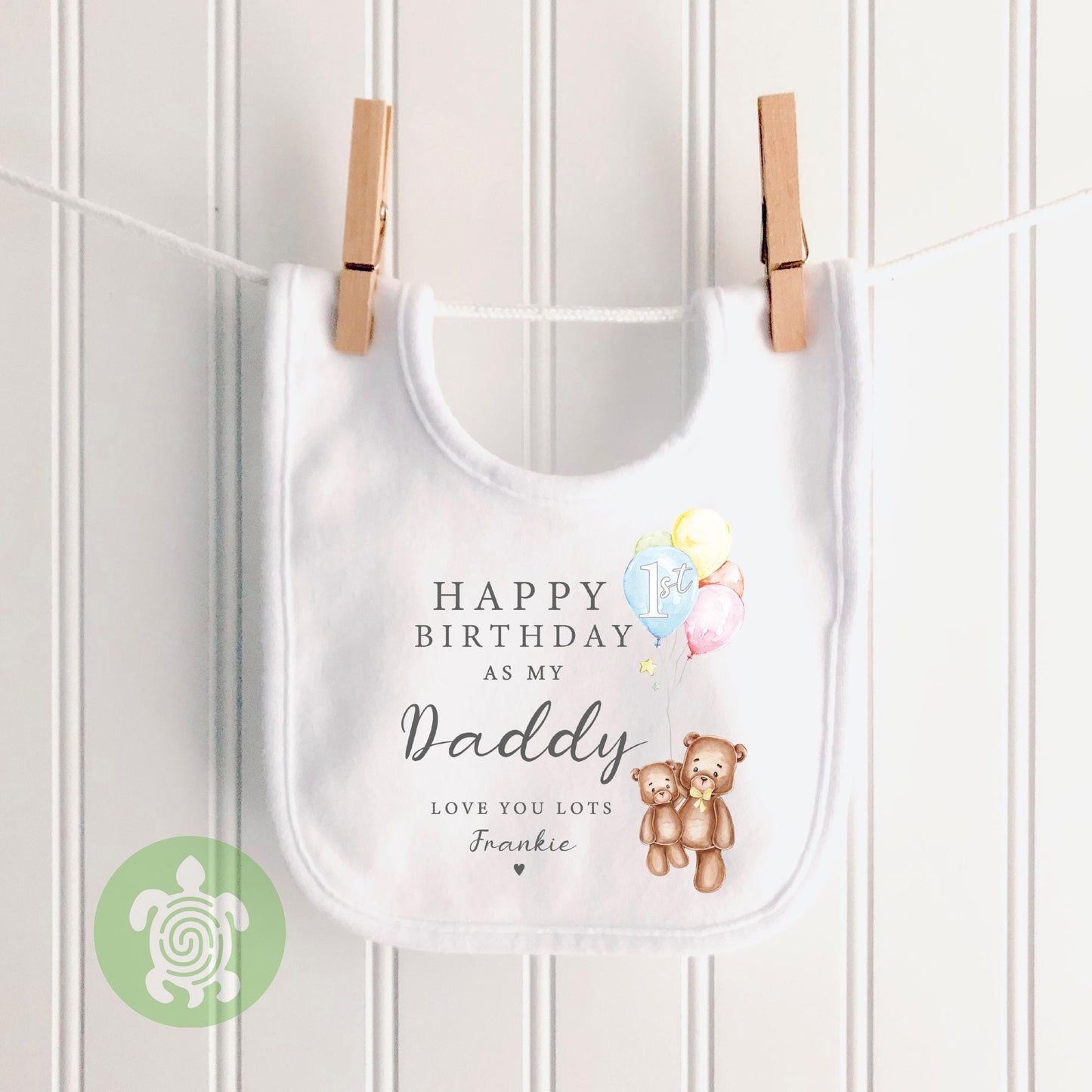 Happy 1st Birthday as my Daddy Love you Lots Baby Bodysuit Babygrow, Personalised Teddy Bear, Birthday As Parents Dad, Dada Gift