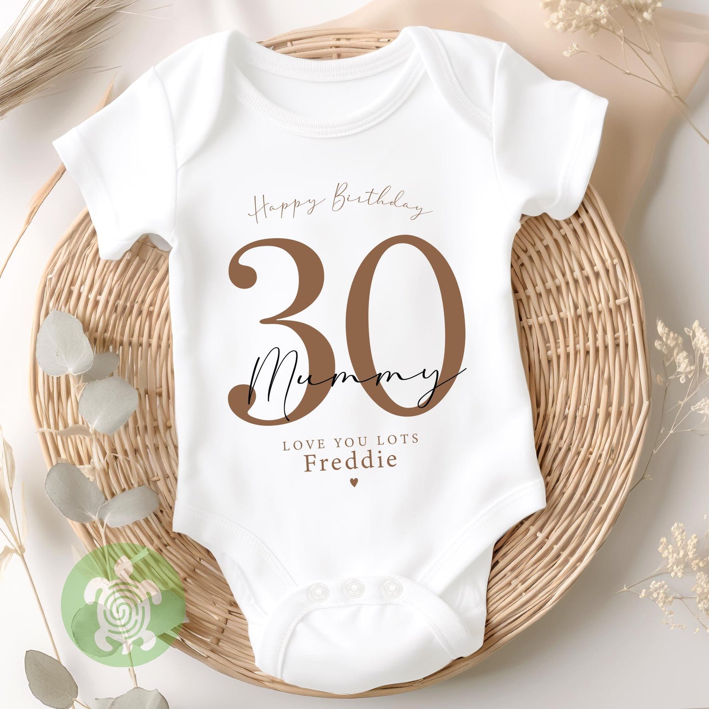 Happy 30th Birthday Mummy Mum Customised Birthday Age, Newborn Baby Toddler Babygrow T-shirt, Personalised Celebration Gift, Any Age
