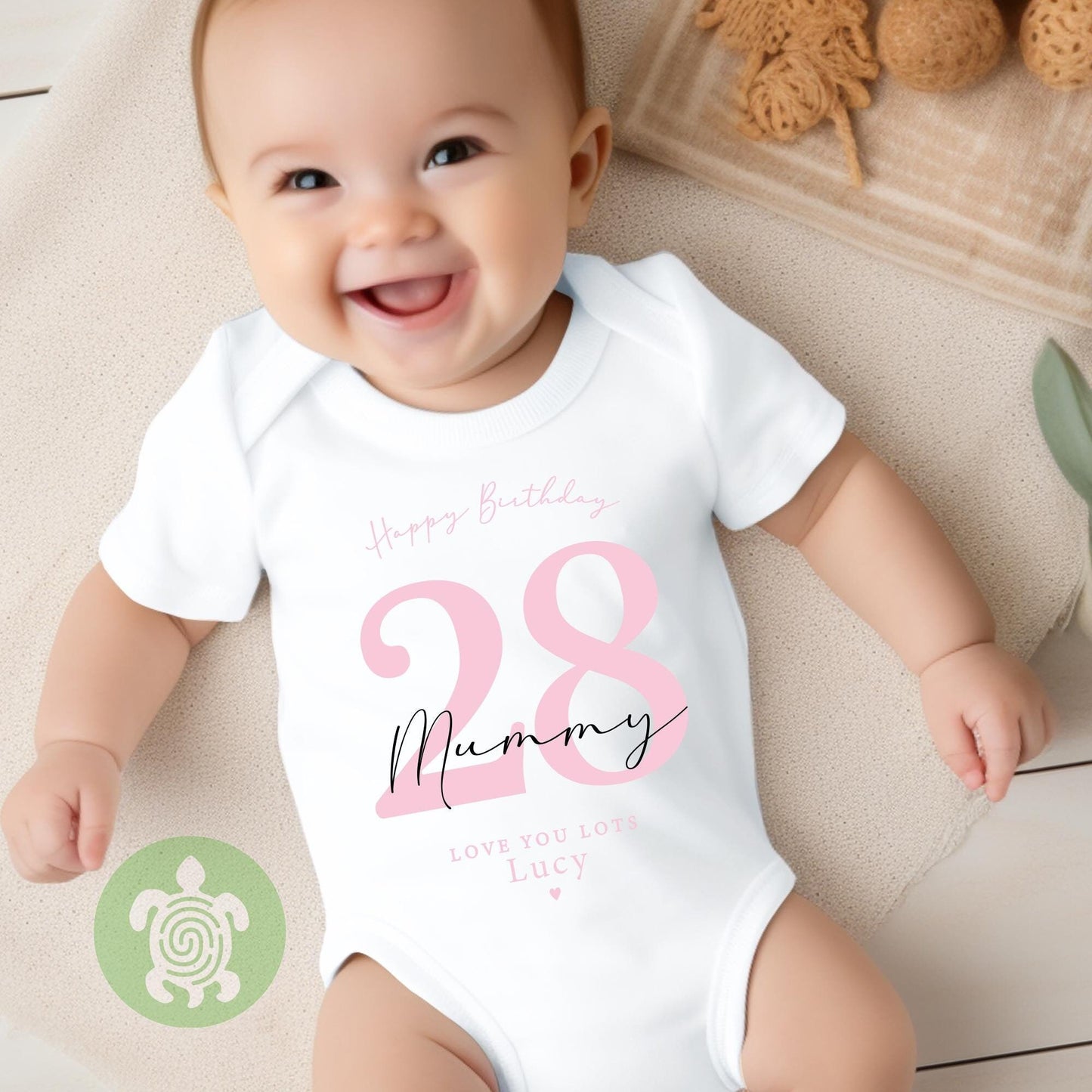 Happy 30th Birthday Mummy Mum Customised Birthday Age, Newborn Baby Toddler Babygrow T-shirt, Personalised Celebration Gift, Any Age