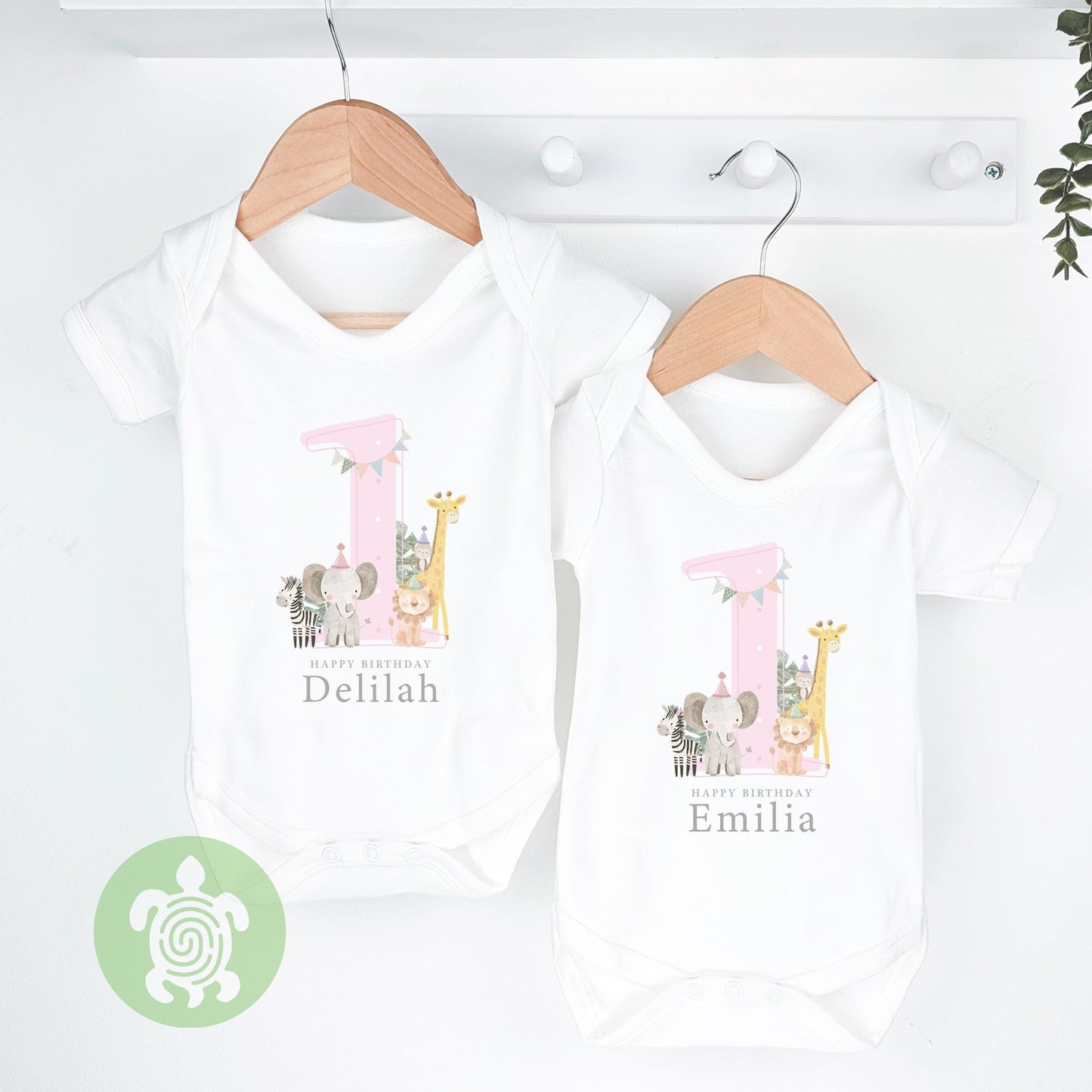 Safari Pink Shadow Happy Birthday Party T-shirt Top, Personalised 1st 2nd 3rd Birthday design, Birthday Outfit, First Second Birthday Tee