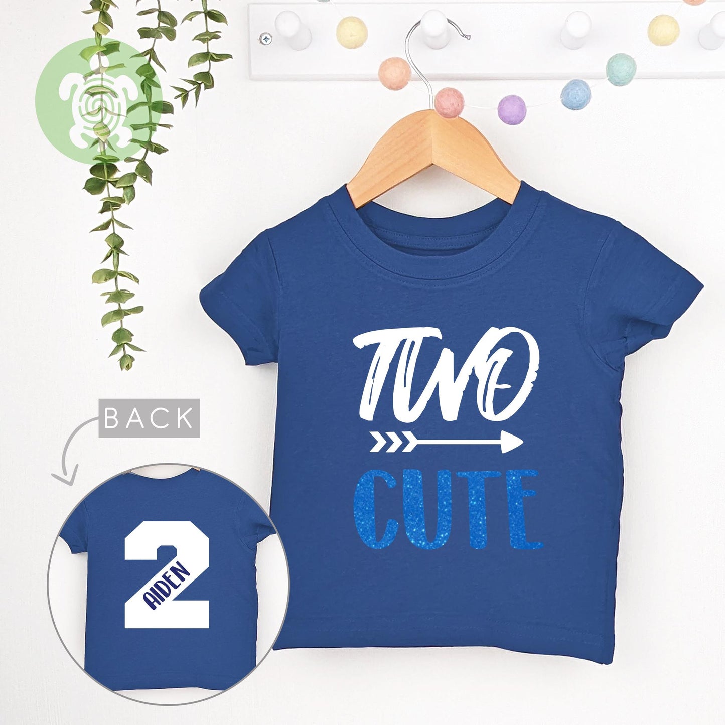 Personalised Two Cute Birthday, Boy Top Birthday with Glitter and Back Print, 2nd Birthday, Birthday Gift, Birthday Outfit, 2nd Birthday Boy