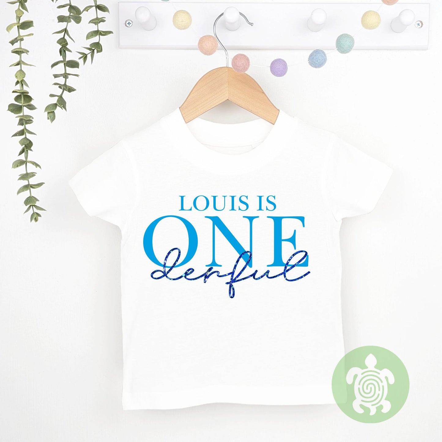 Personalised One-derful Boys birthday T-shirt, Sweatshirt, 1st Birthday Design with Glitter Print Party, Party Outfit, Children's T-shirt