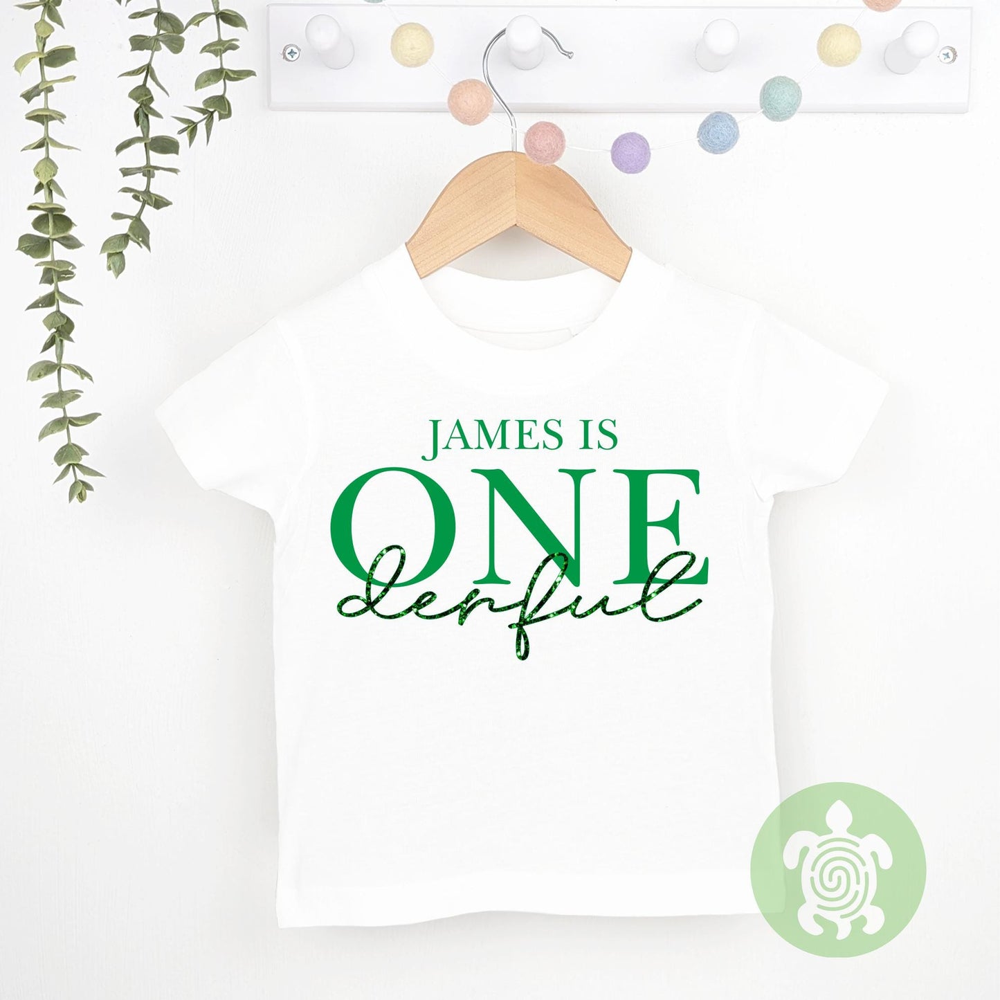 Personalised One-derful Boys birthday T-shirt, Sweatshirt, 1st Birthday Design with Glitter Print Party, Party Outfit, Children's T-shirt