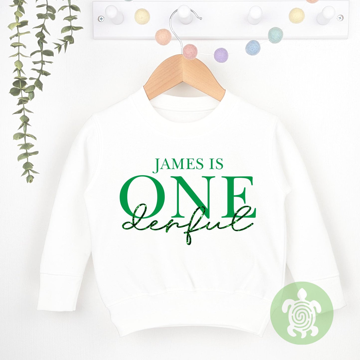 Personalised One-derful Boys birthday T-shirt, Sweatshirt, 1st Birthday Design with Glitter Print Party, Party Outfit, Children's T-shirt