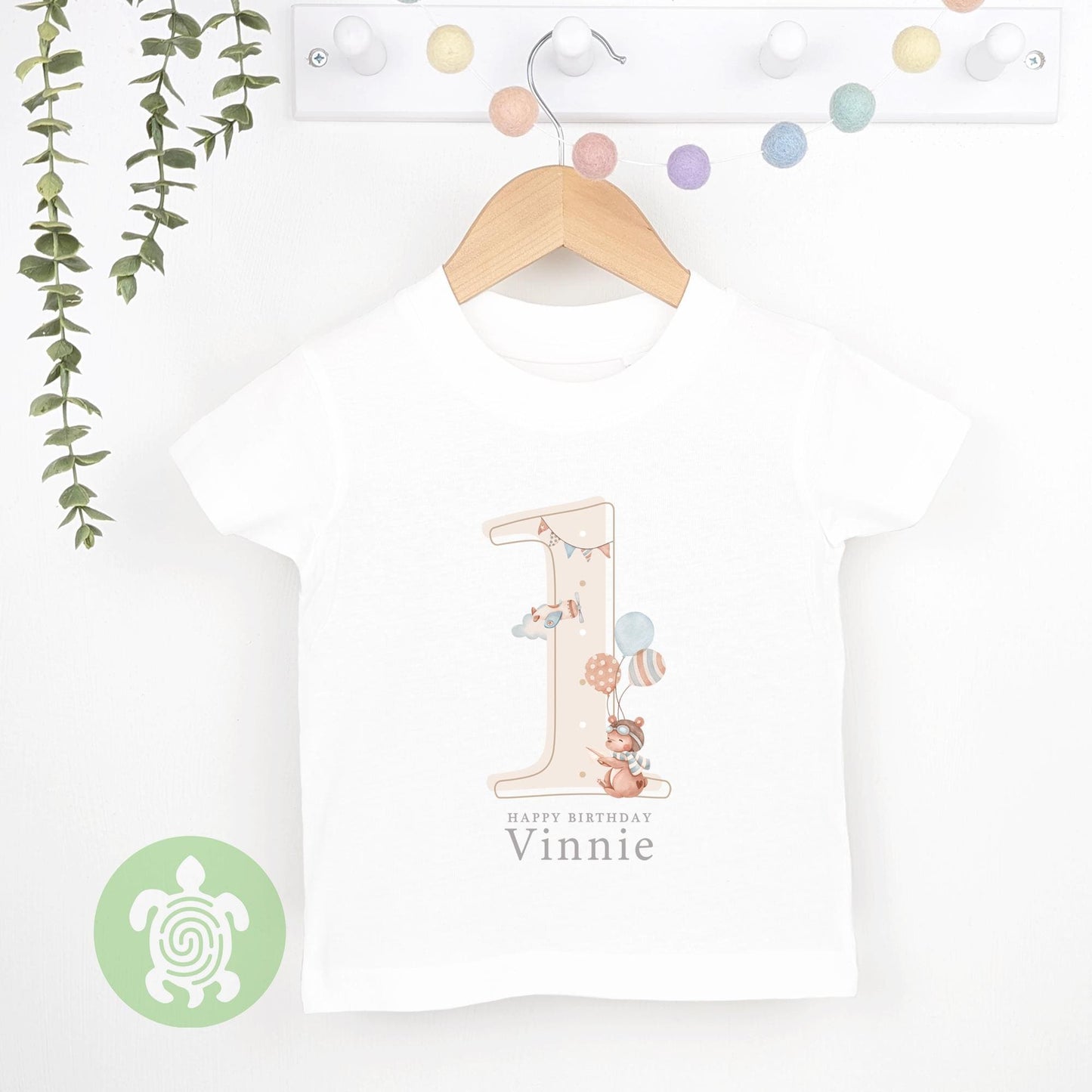 Personalised Airplane Teddy Shadow Birthday Any Age, 1st Birthday Party, Birthday T-shirt, Baby Vest, Childs Jumper, Birthday outfit