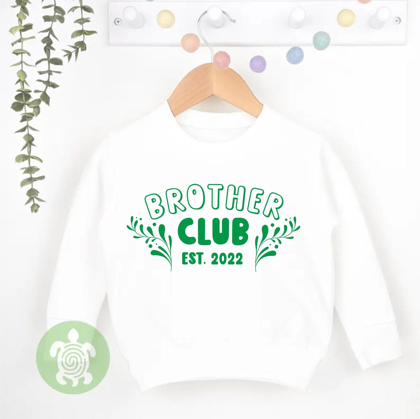 Brother Club with Personalised Year Tshirt, Bodysuit, Sweatshirt, Sleepsuit, Matching Set Gift, Big Bro Announcement, Newborn Gift, Brothers